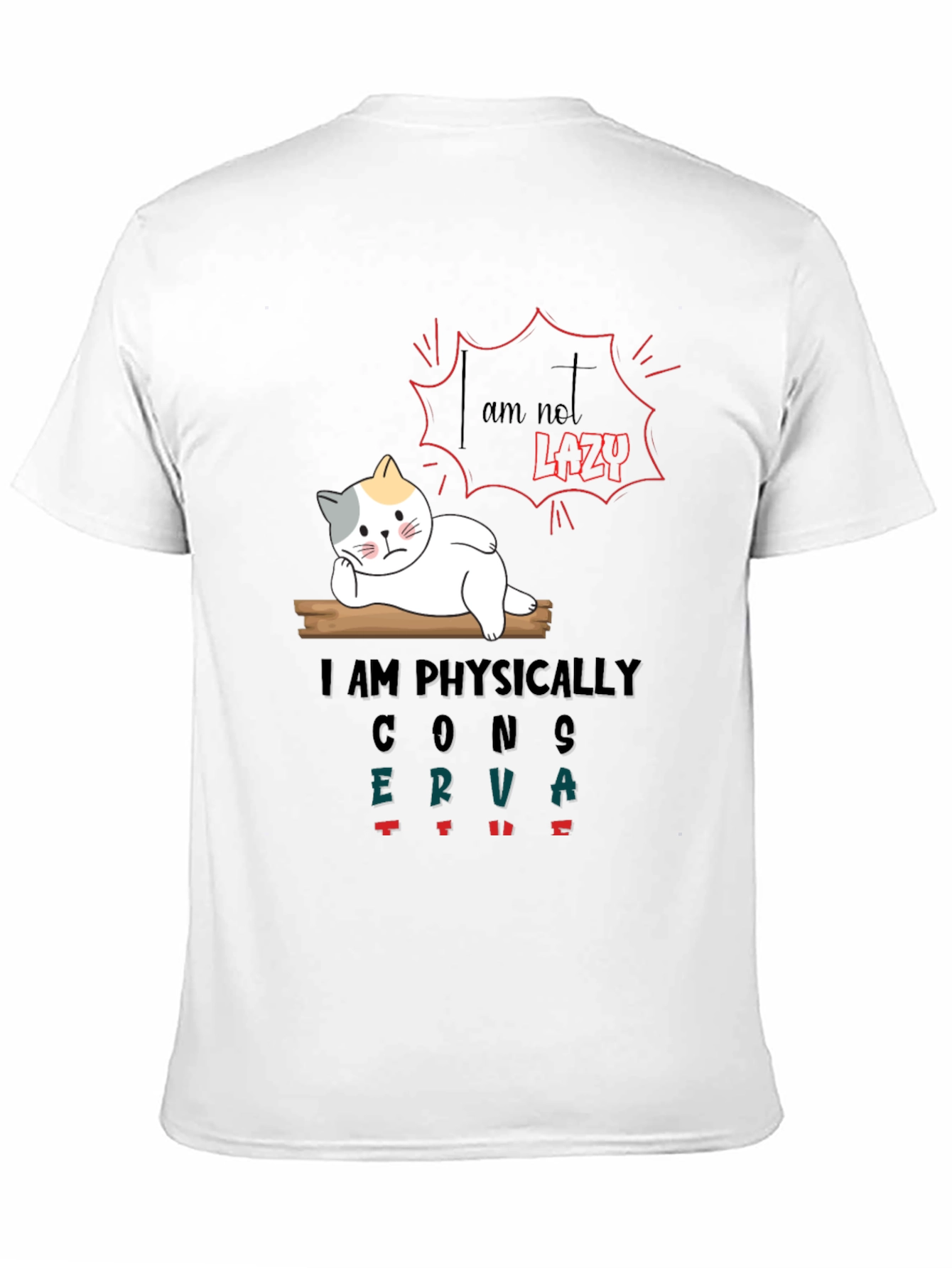 Black Lazy Cat Graphic T-Shirt - Humorous & Comfortable view 11