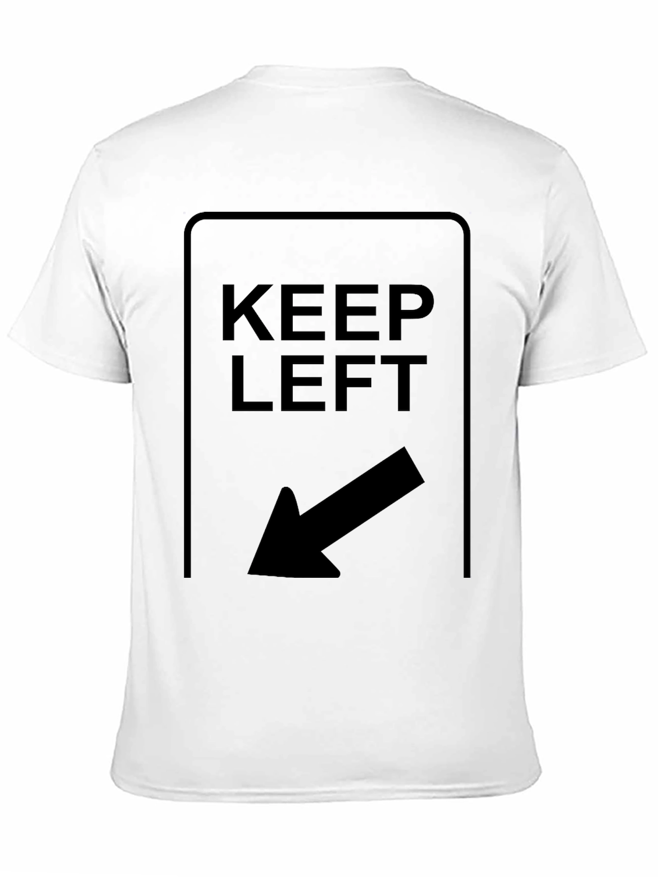 Black Keep Left T-Shirt - Directional Arrow Design view 11