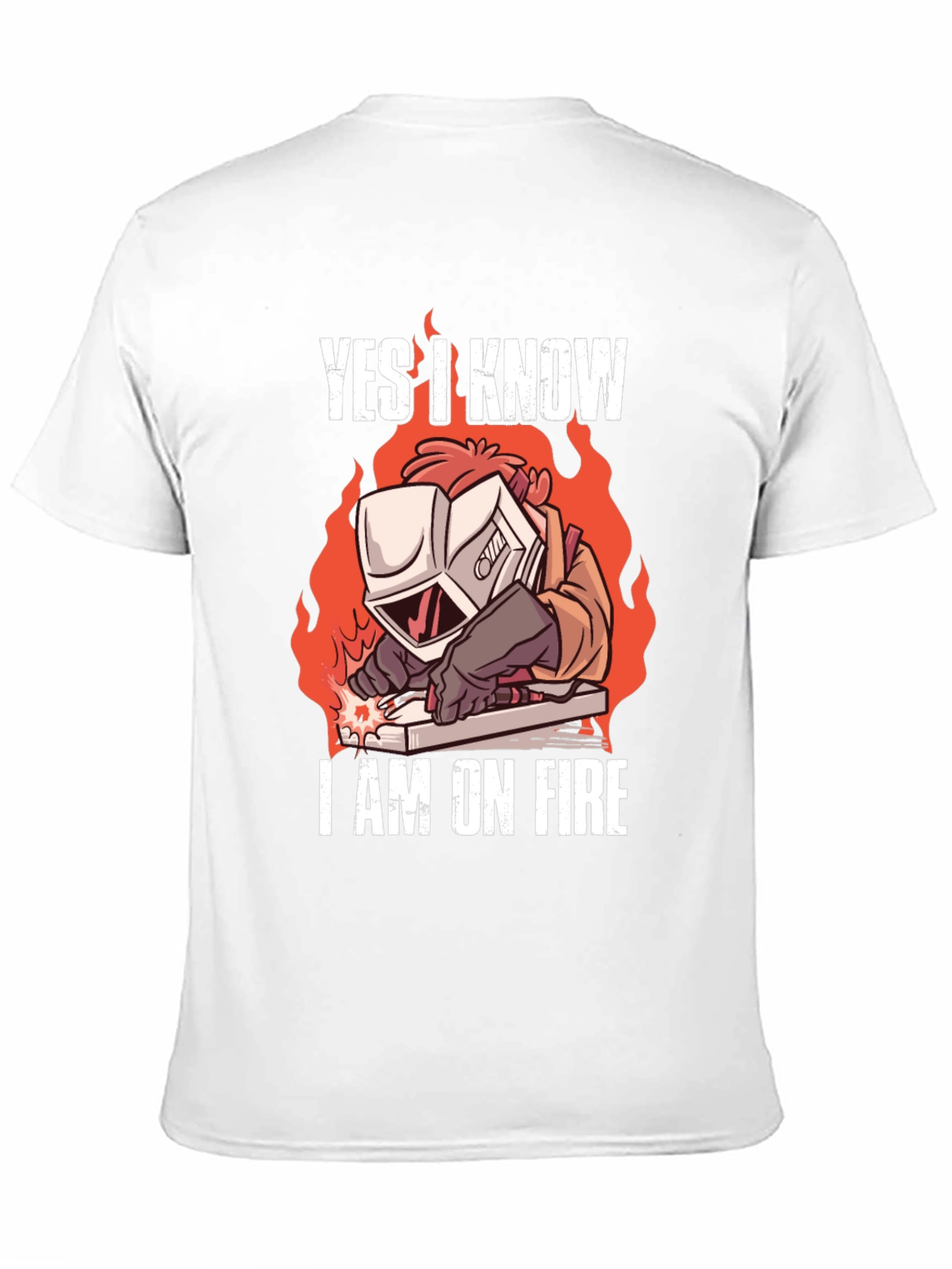 Black Yes, I Know I'm On Fire Welding T-Shirt view 11