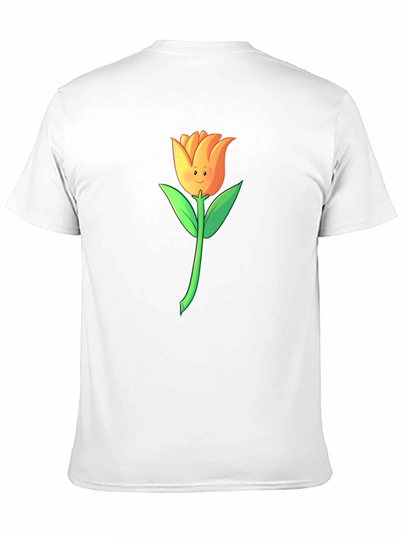 Black Whimsical Tulip Graphic Black T-Shirt view 11