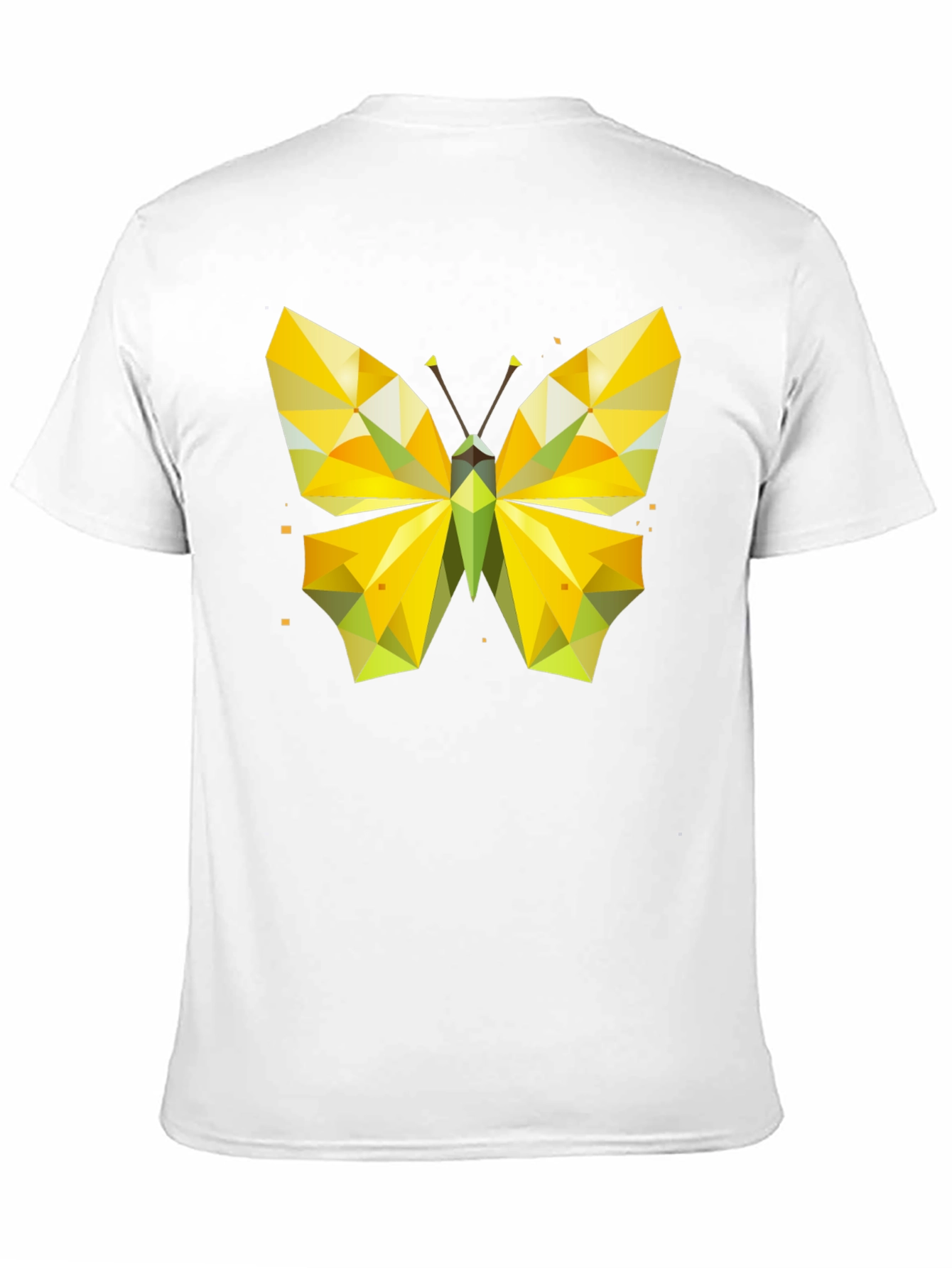 Black Geometric Butterfly Graphic Tee - Stylish Men's Black T-Shirt view 11