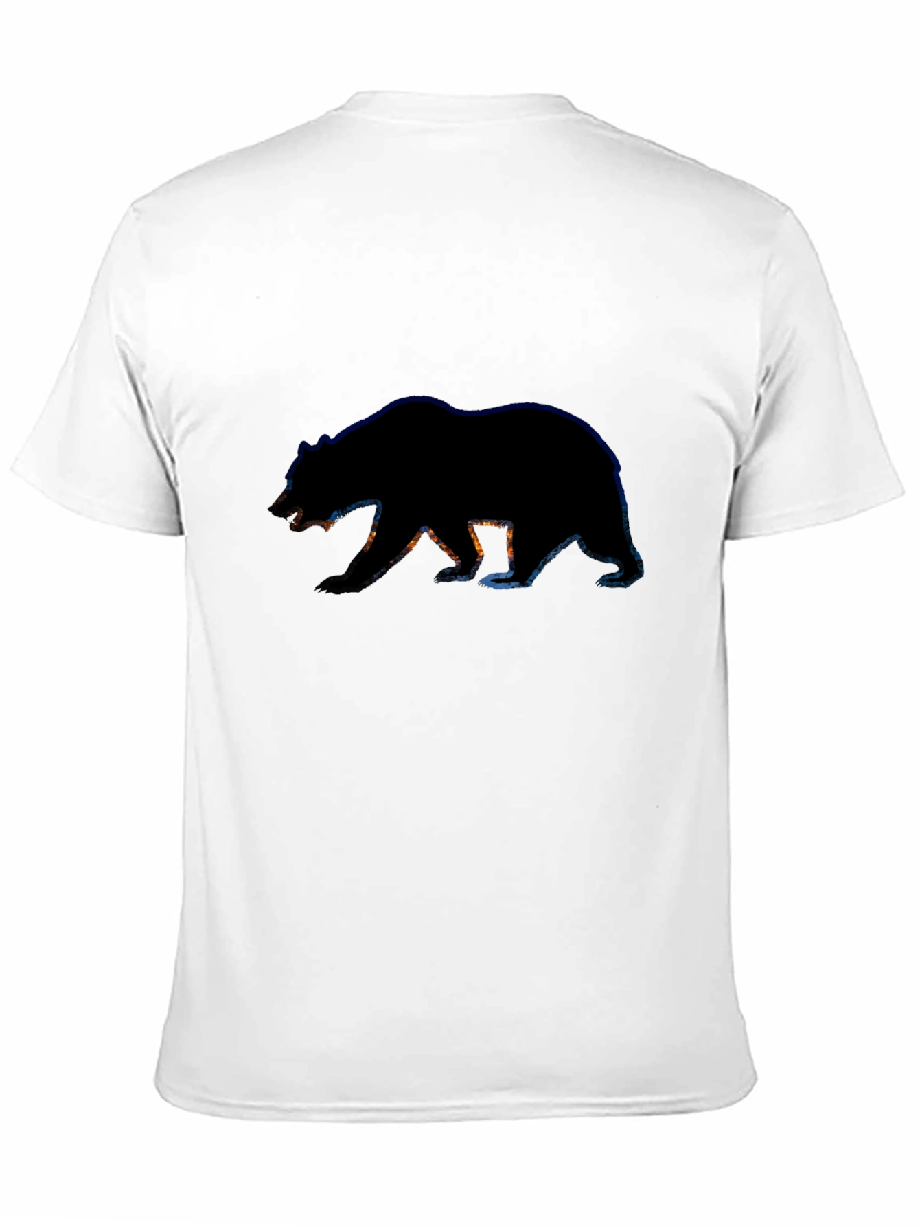 Black Bear Silhouette Graphic Tee - Black Cotton T-Shirt view 11