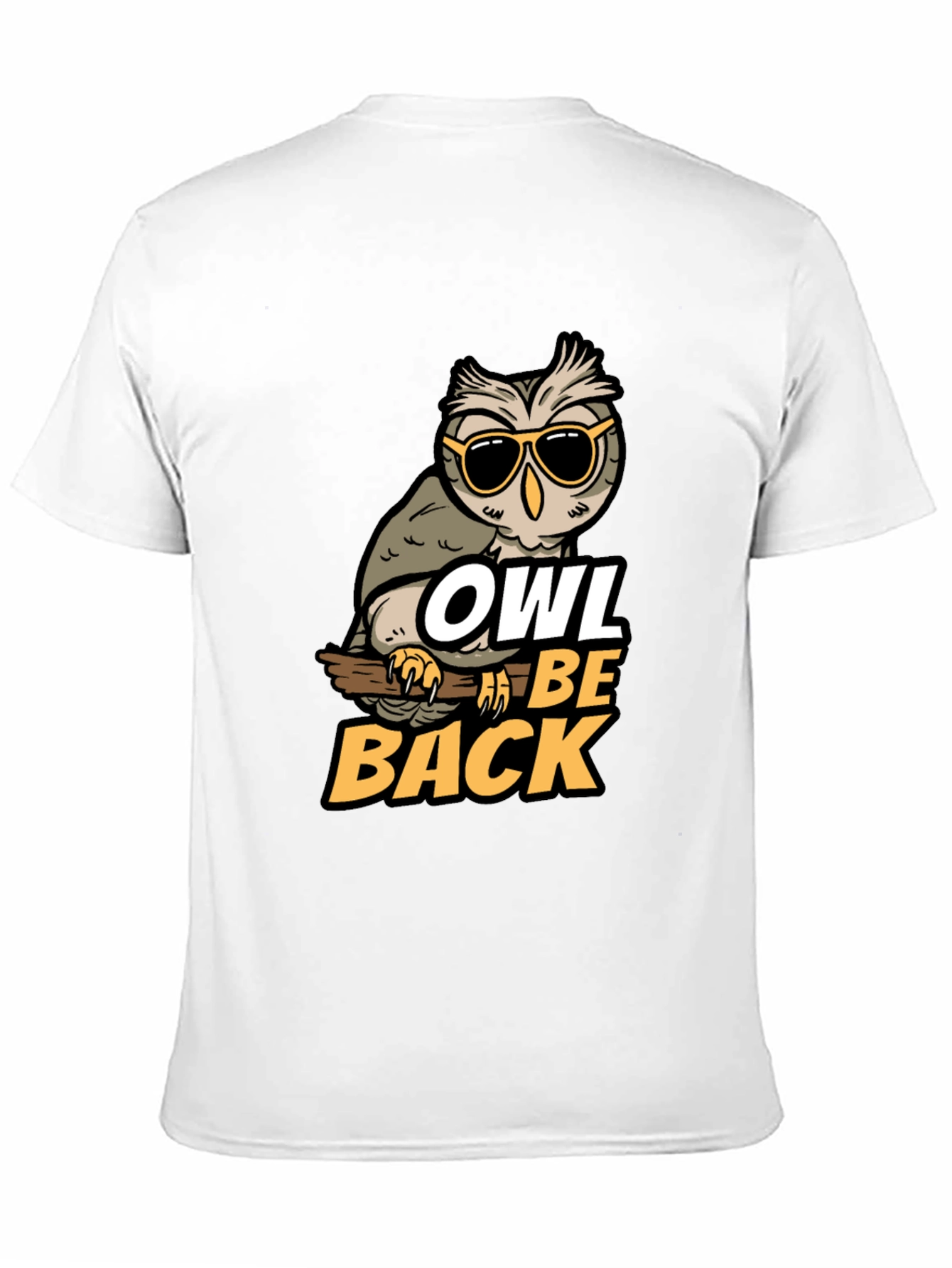 Black Owl Be Back Graphic Tee - Funny Bird Pun T-Shirt view 11