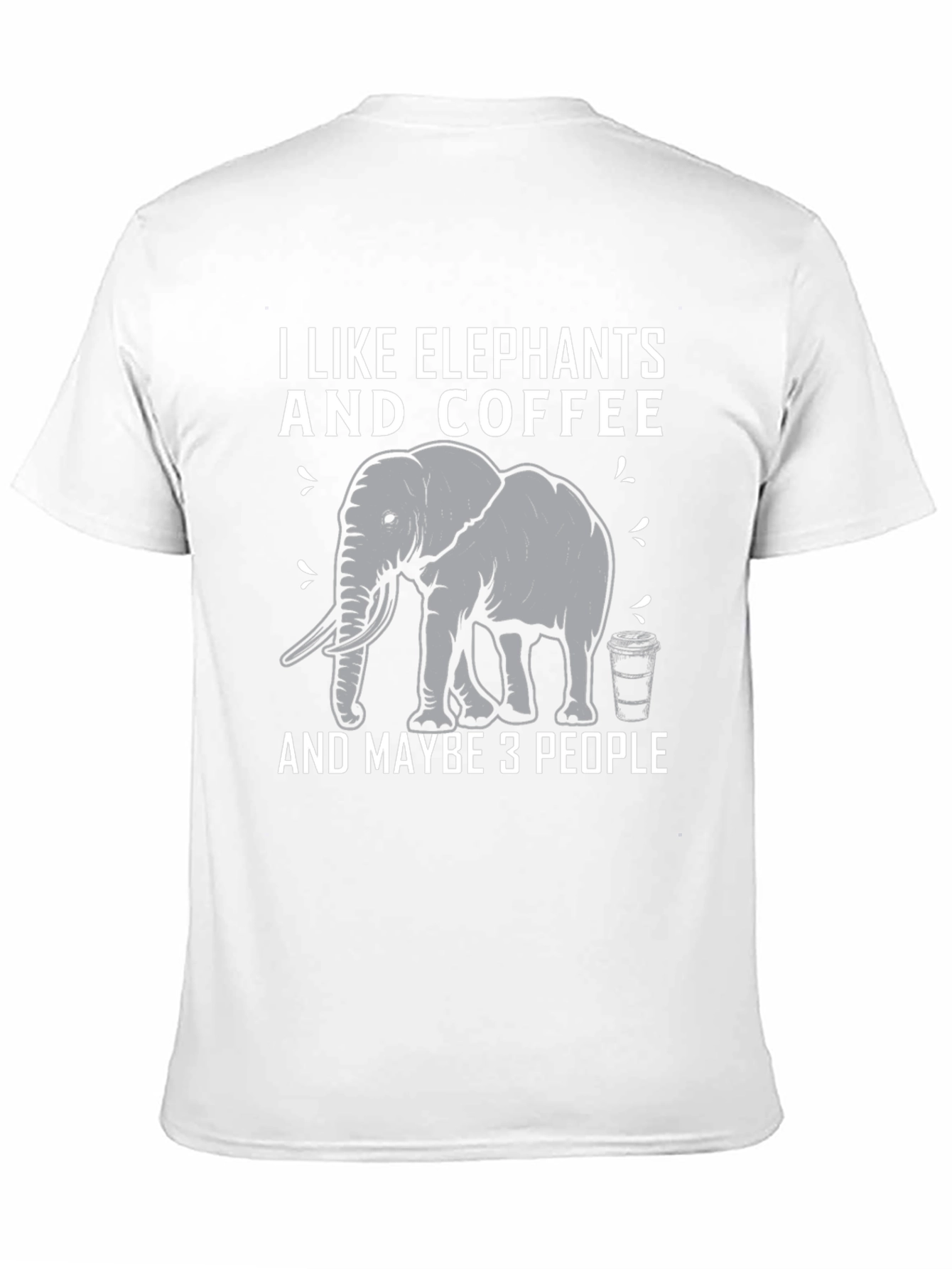 Black I Like Elephants and Coffee T-Shirt view 11