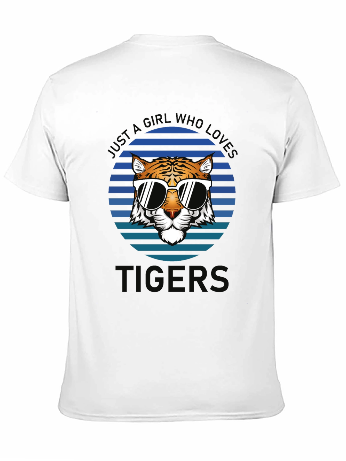 Black Just A Girl Who Loves Tigers T-Shirt view 11