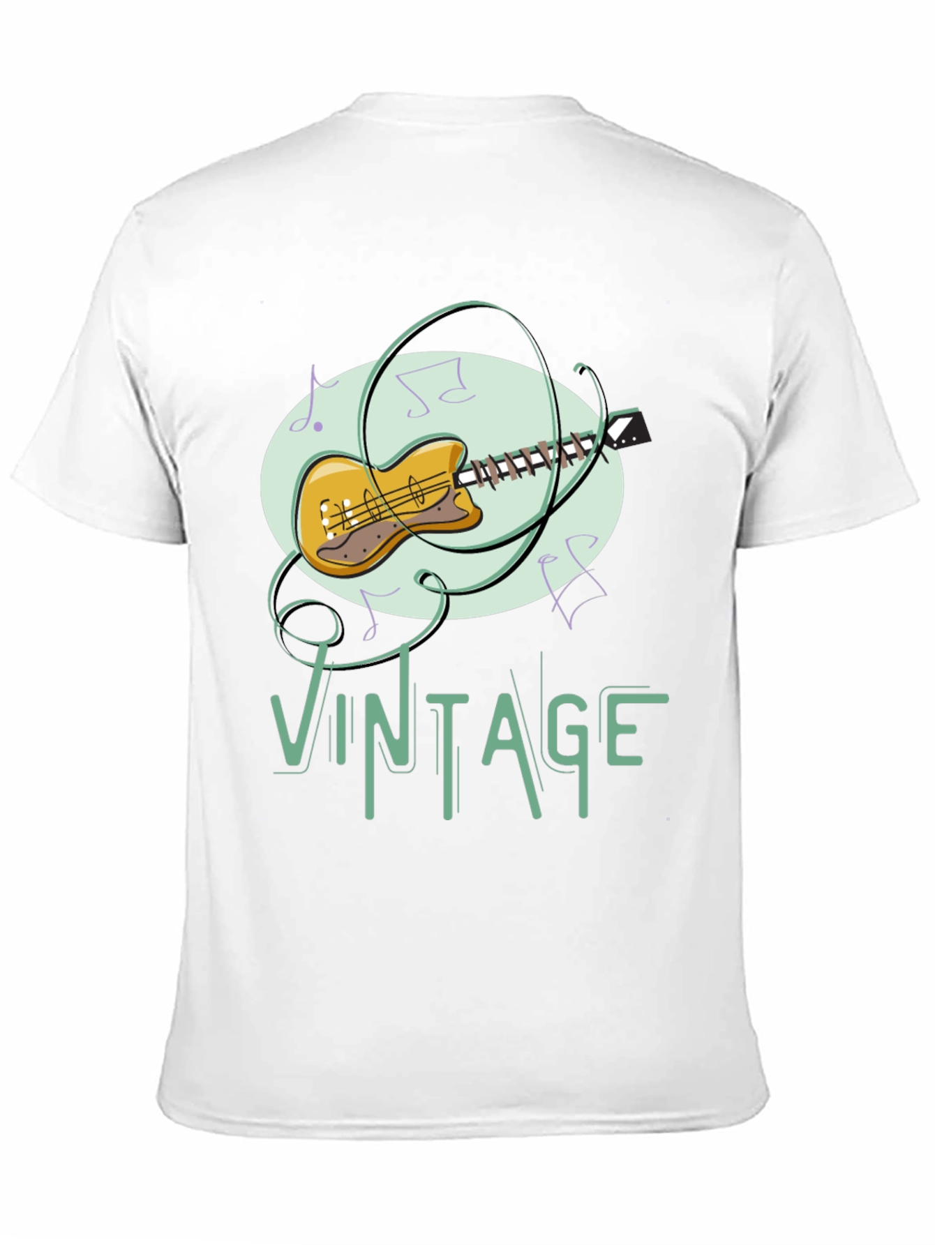 Black Vintage Guitar Music T-Shirt view 11