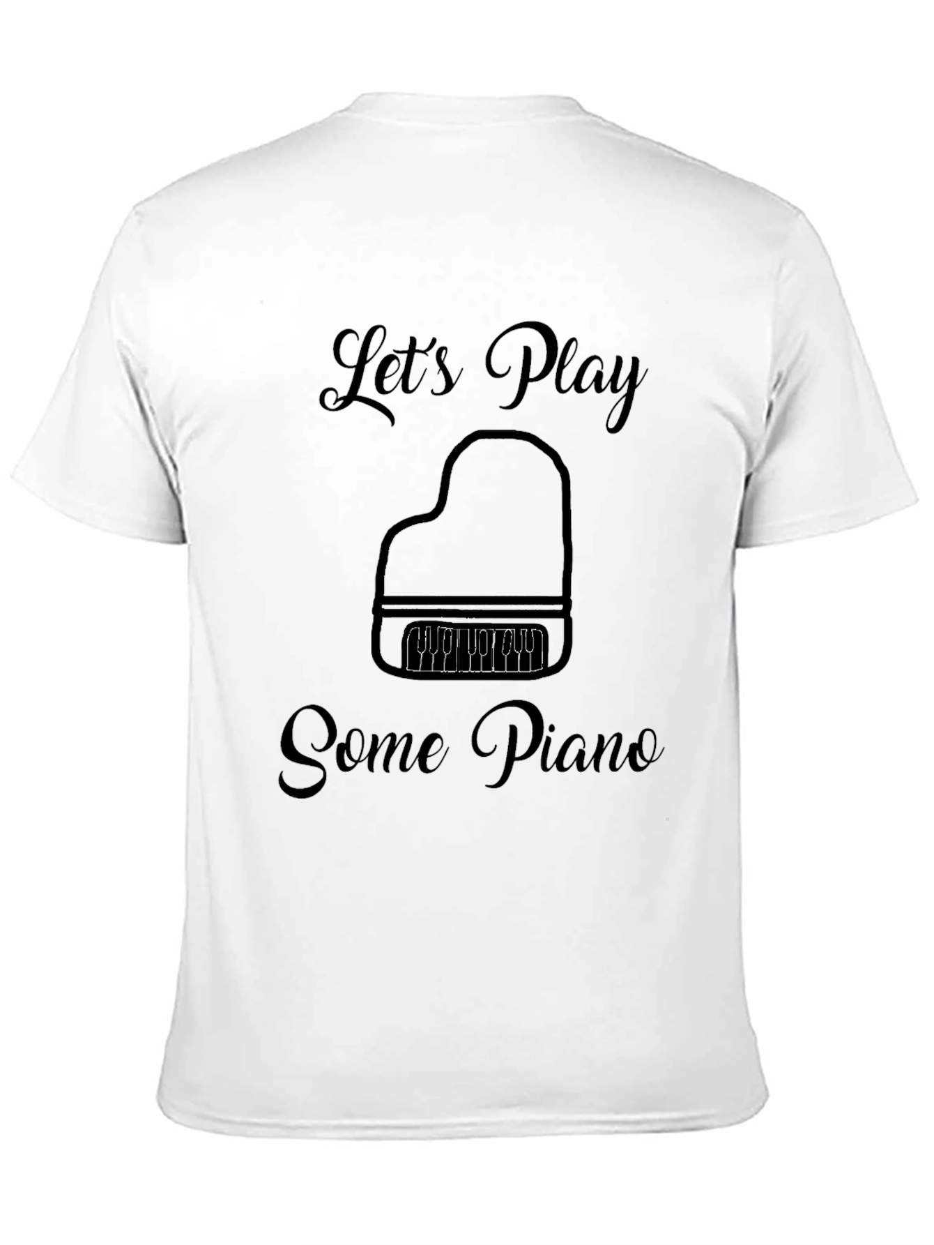 Black Let's Play Some Piano Graphic Tee view 11