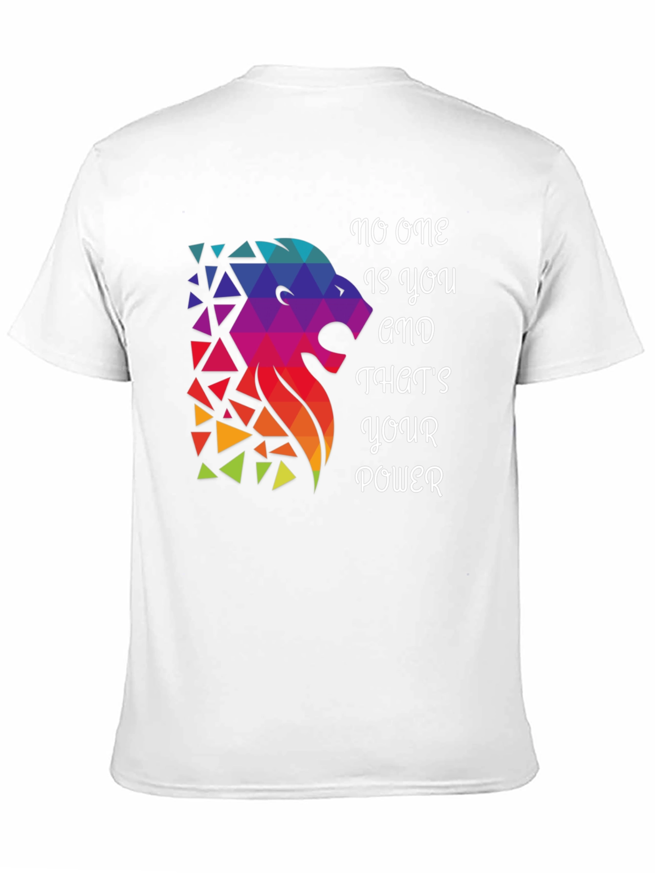 Black Geometric Lion Graphic T-Shirt - Motivational Design view 11
