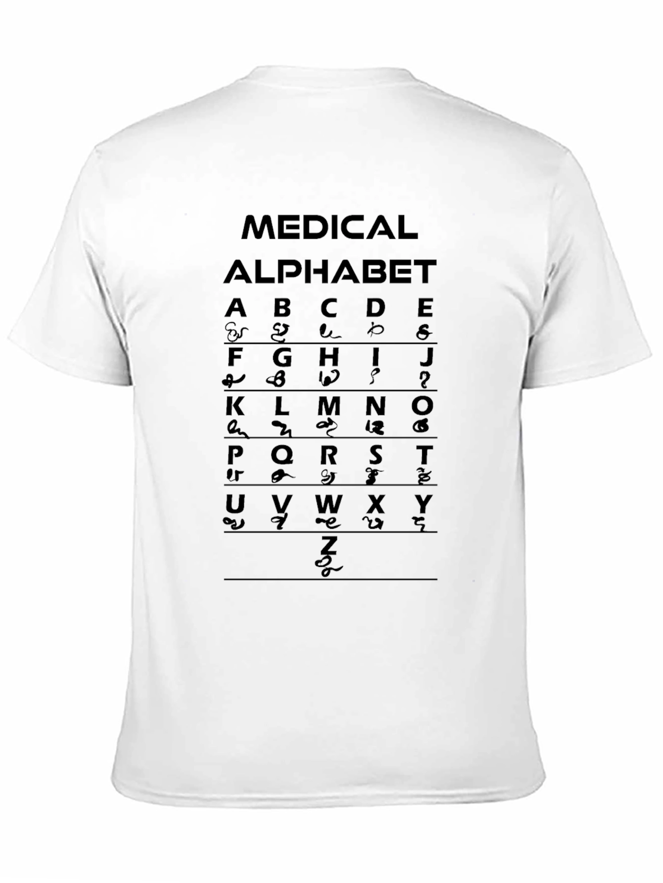 Black Medical Alphabet Black T-Shirt view 11