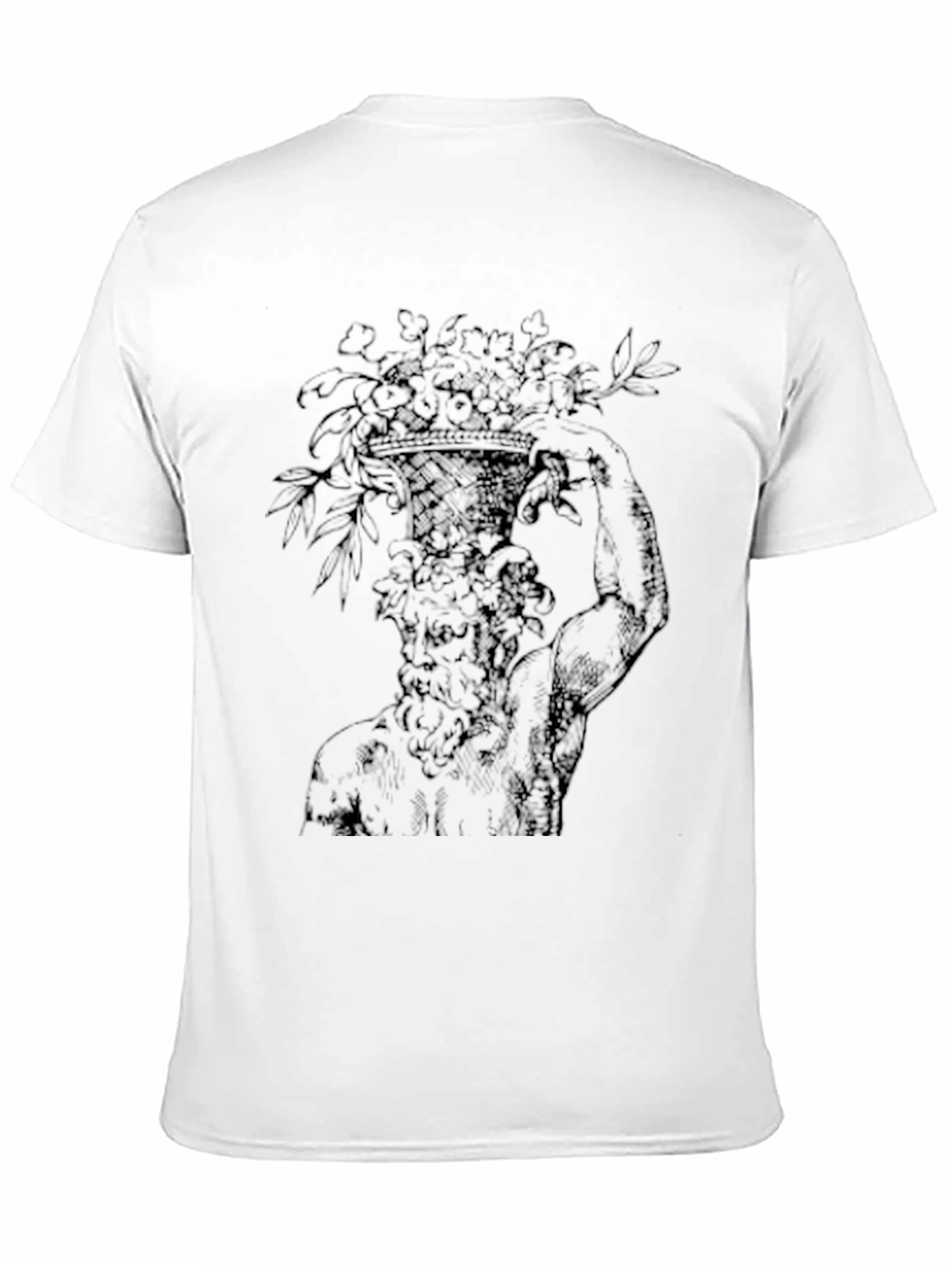 Black Floral Greek Statue Graphic Tee - Black view 11