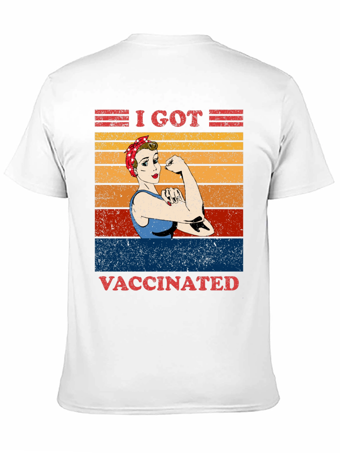 Black I Got Vaccinated T-Shirt Rosie the Riveter Graphic Tee view 11