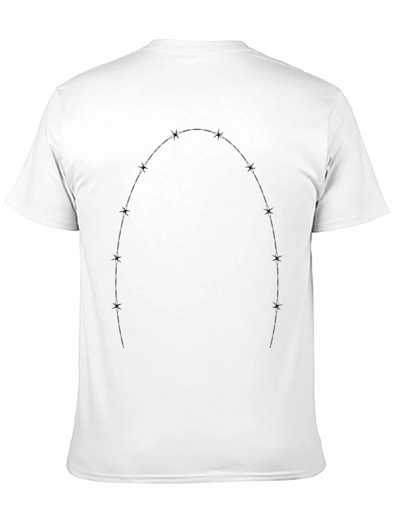 Black Men's Black Graphic Tee - Barbed Wire Design view 11