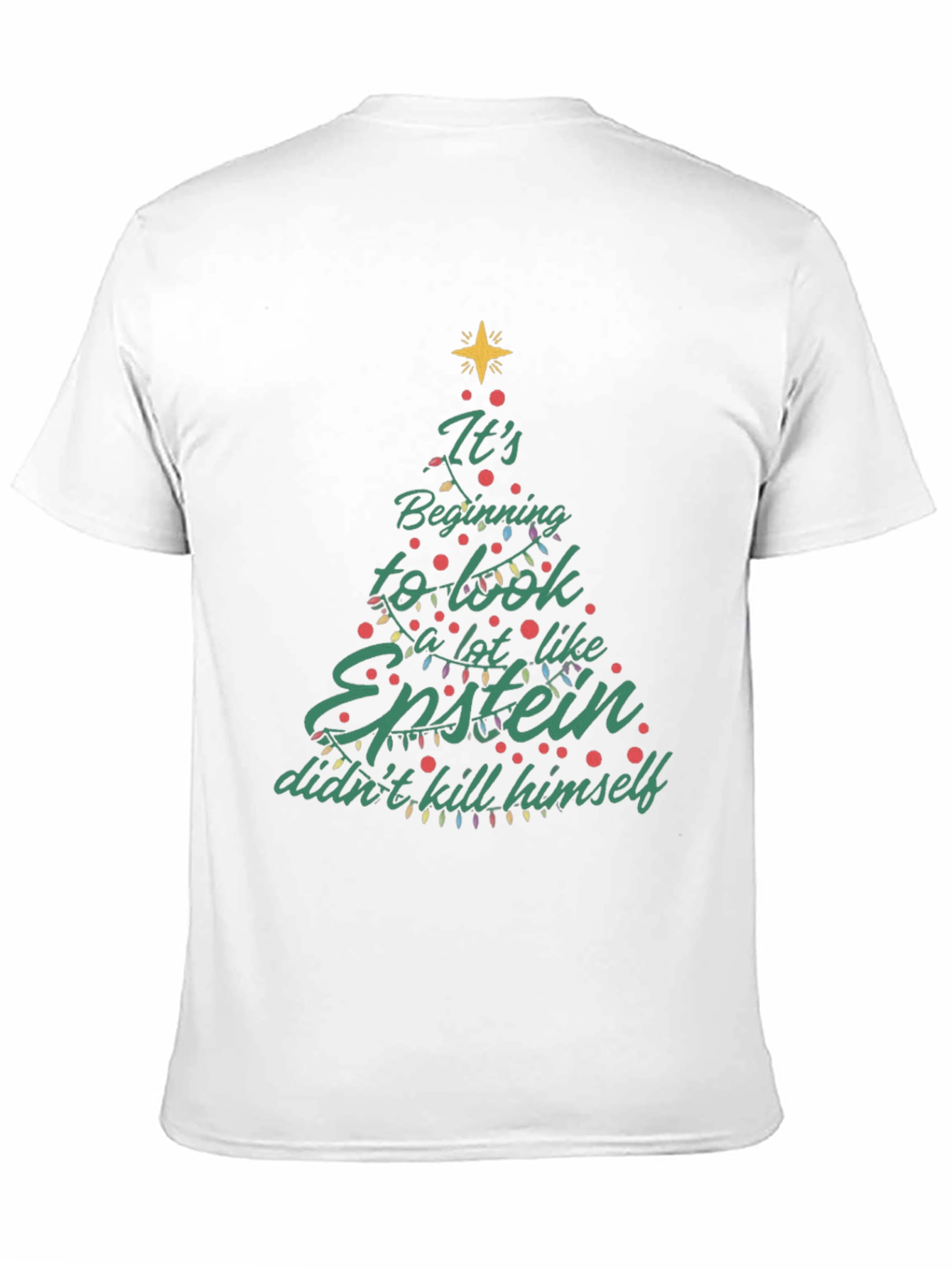 Black Epstein Didn't Kill Himself Christmas Tree T-Shirt view 11