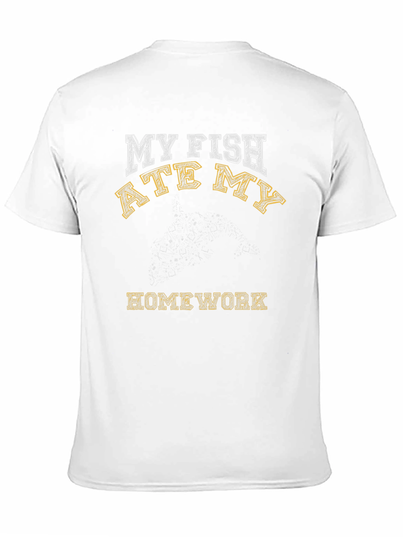Black Funny "My Fish Ate My Homework" Graphic Tee view 11