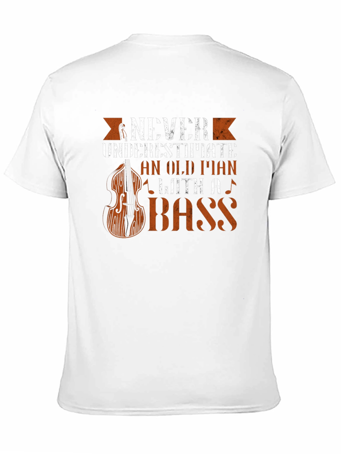 Black Never Underestimate Old Man Bass Guitar T-Shirt view 11