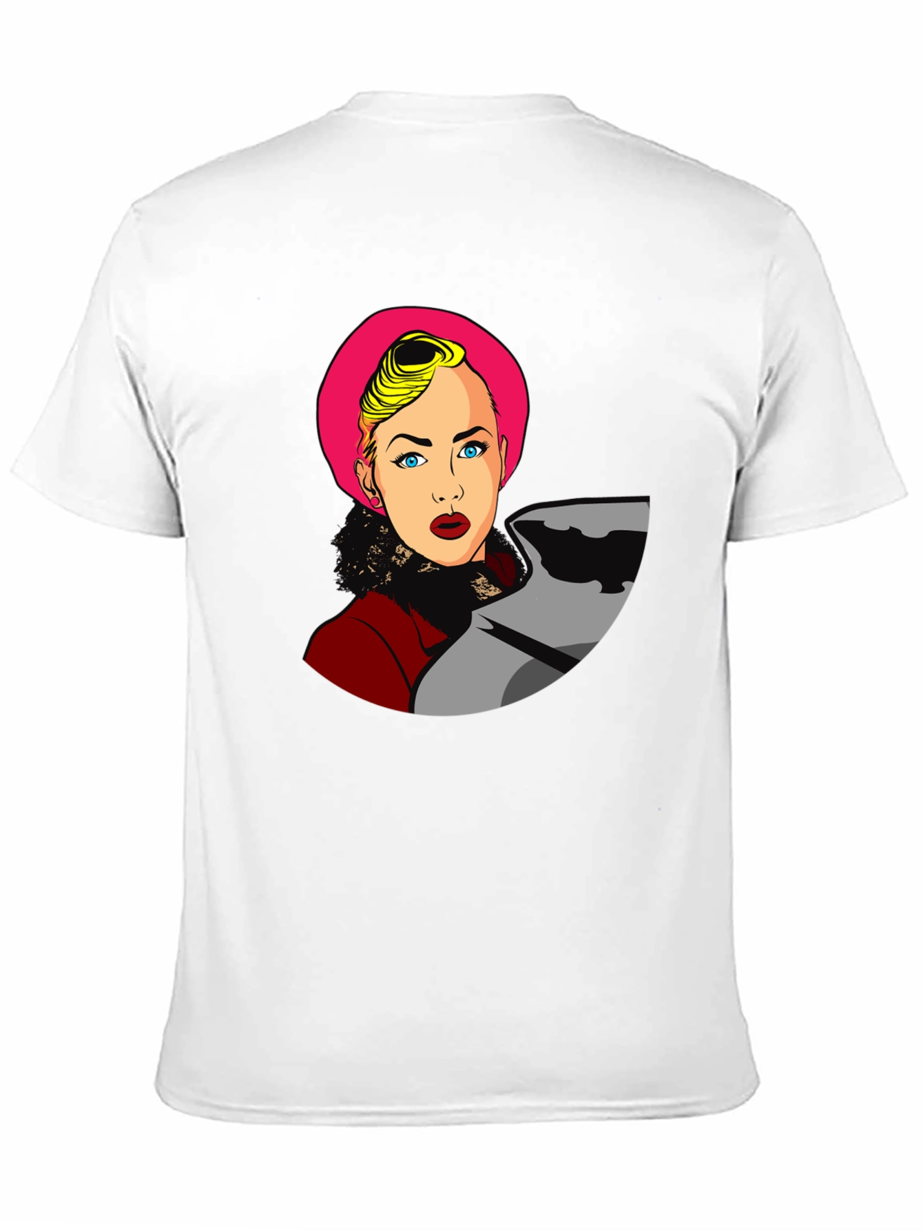 Black Pop Art Woman Graphic Black T-Shirt view 11