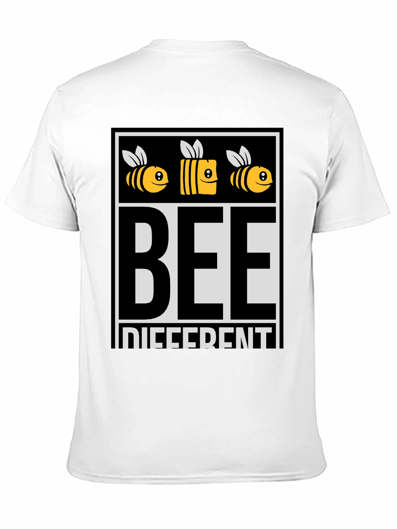 Black Bee Different Graphic Tee - Black Cotton T-Shirt view 11