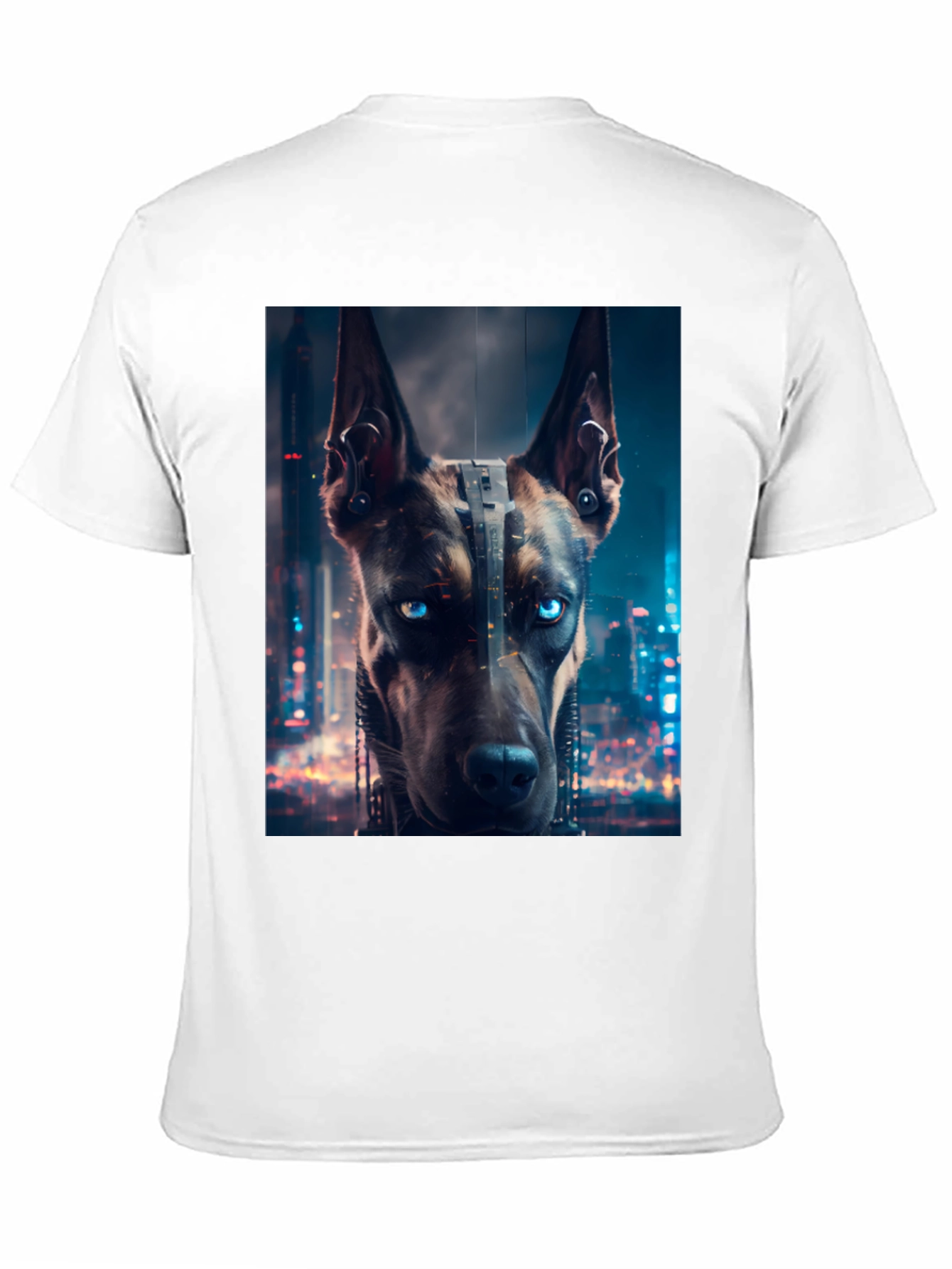 Black Cyberpunk Doberman T-Shirt - Urban Style view 11