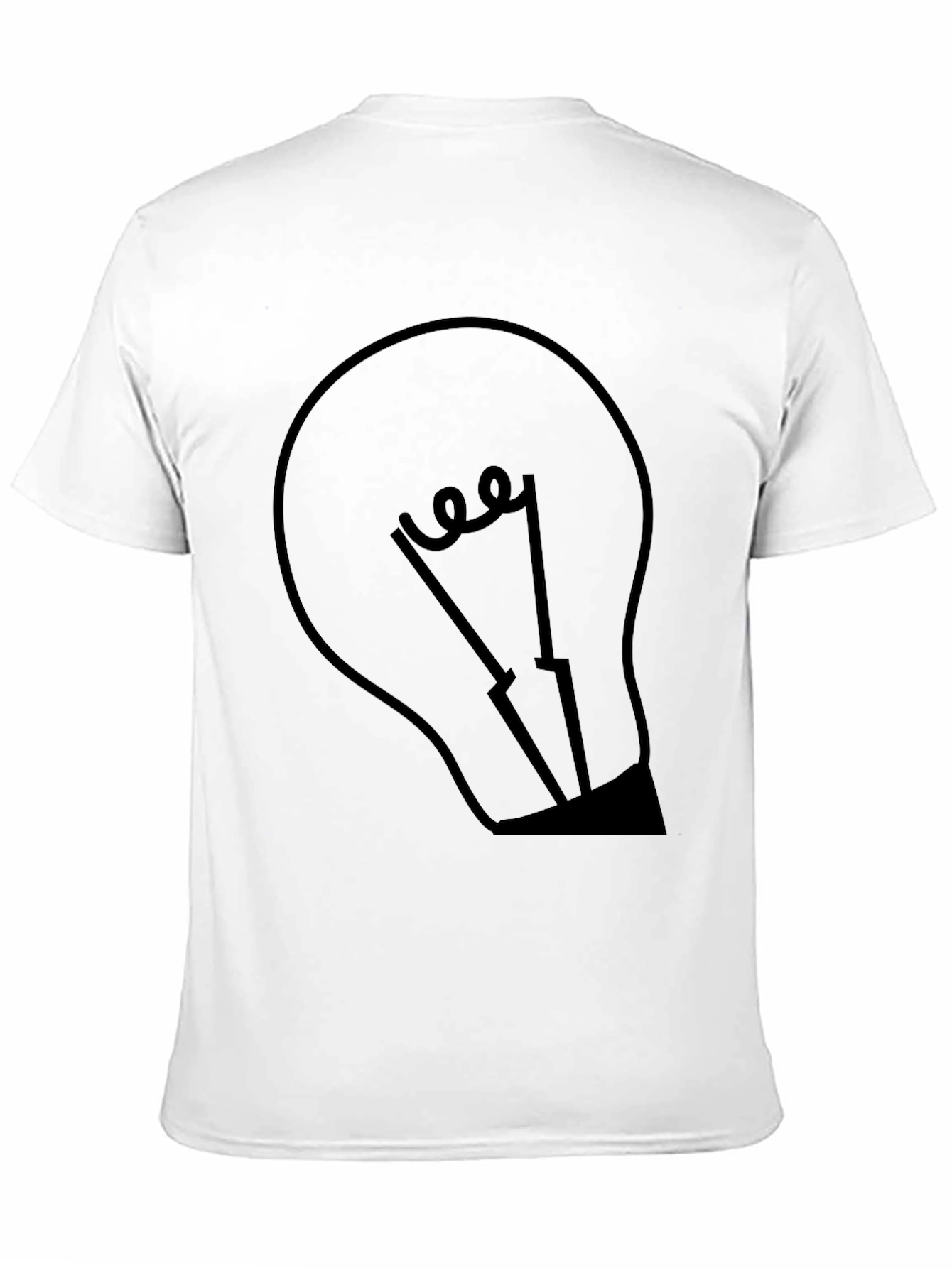 Black Men's Black Graphic Tee - Light Bulb Design view 11
