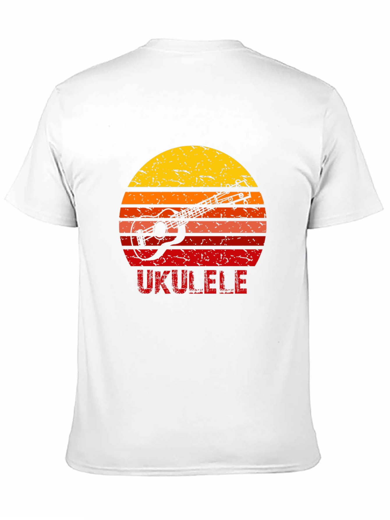 Black Vintage Ukulele Sunset Graphic T-Shirt view 11