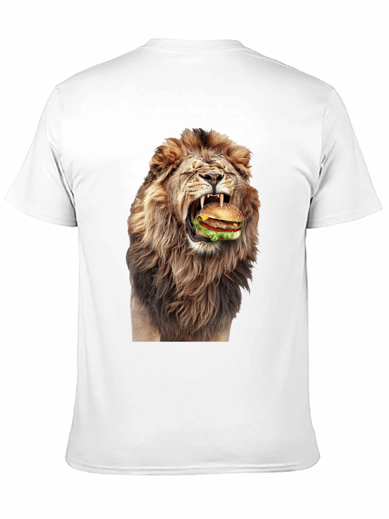 Black Lion Eating Burger Graphic T-Shirt - Black view 11
