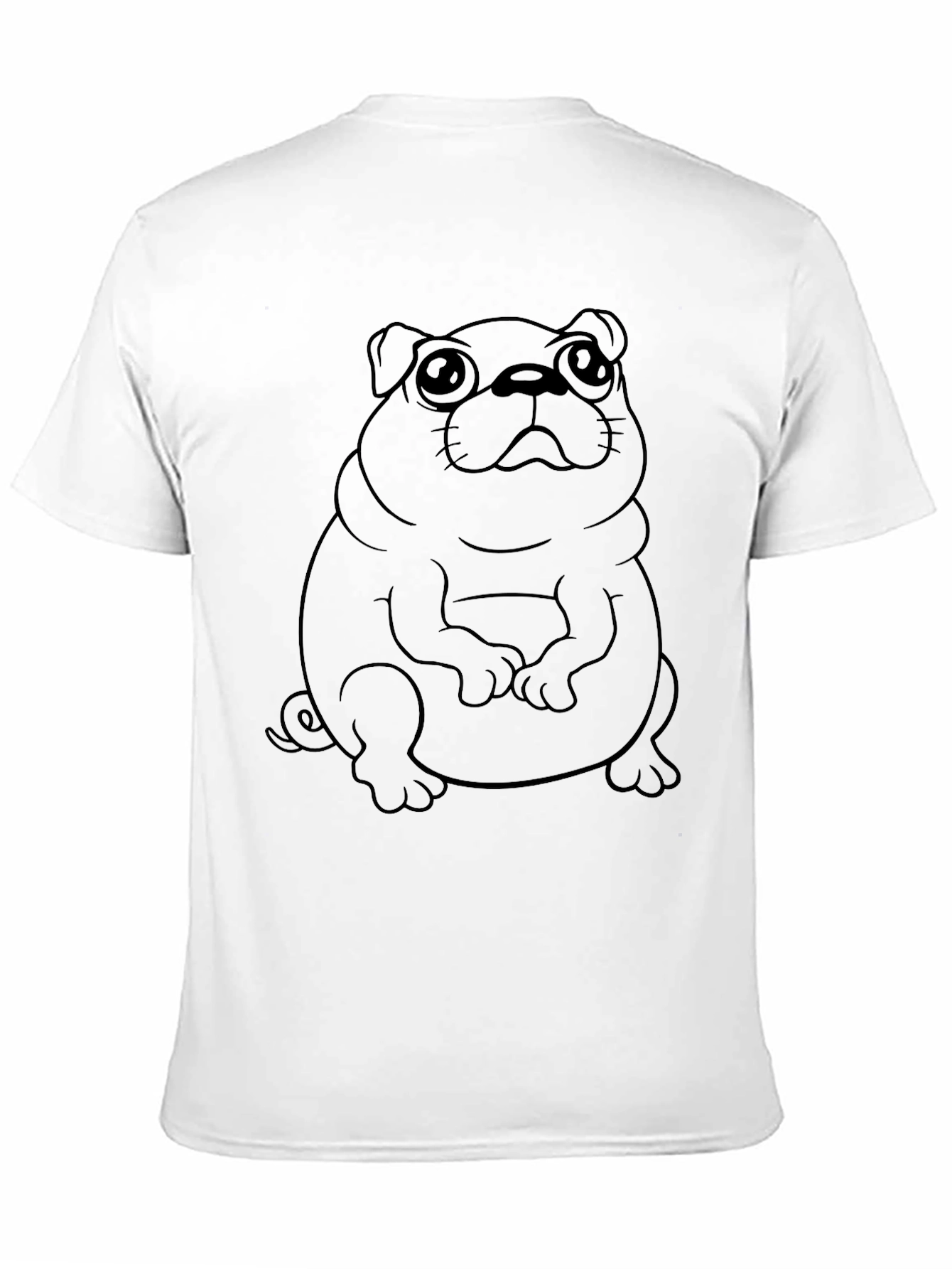 Black Men's Black Pug Graphic T-Shirt view 11