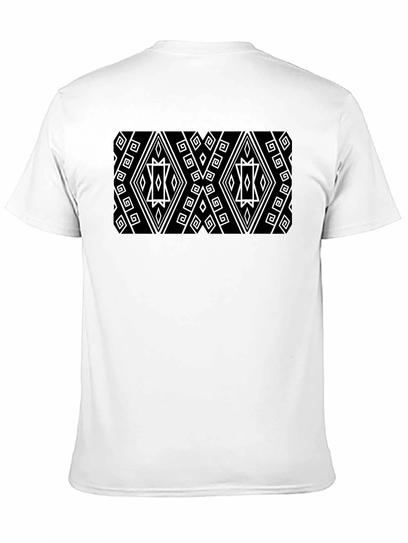 Black Patterned Black Tee - Modern Geometric Style view 11