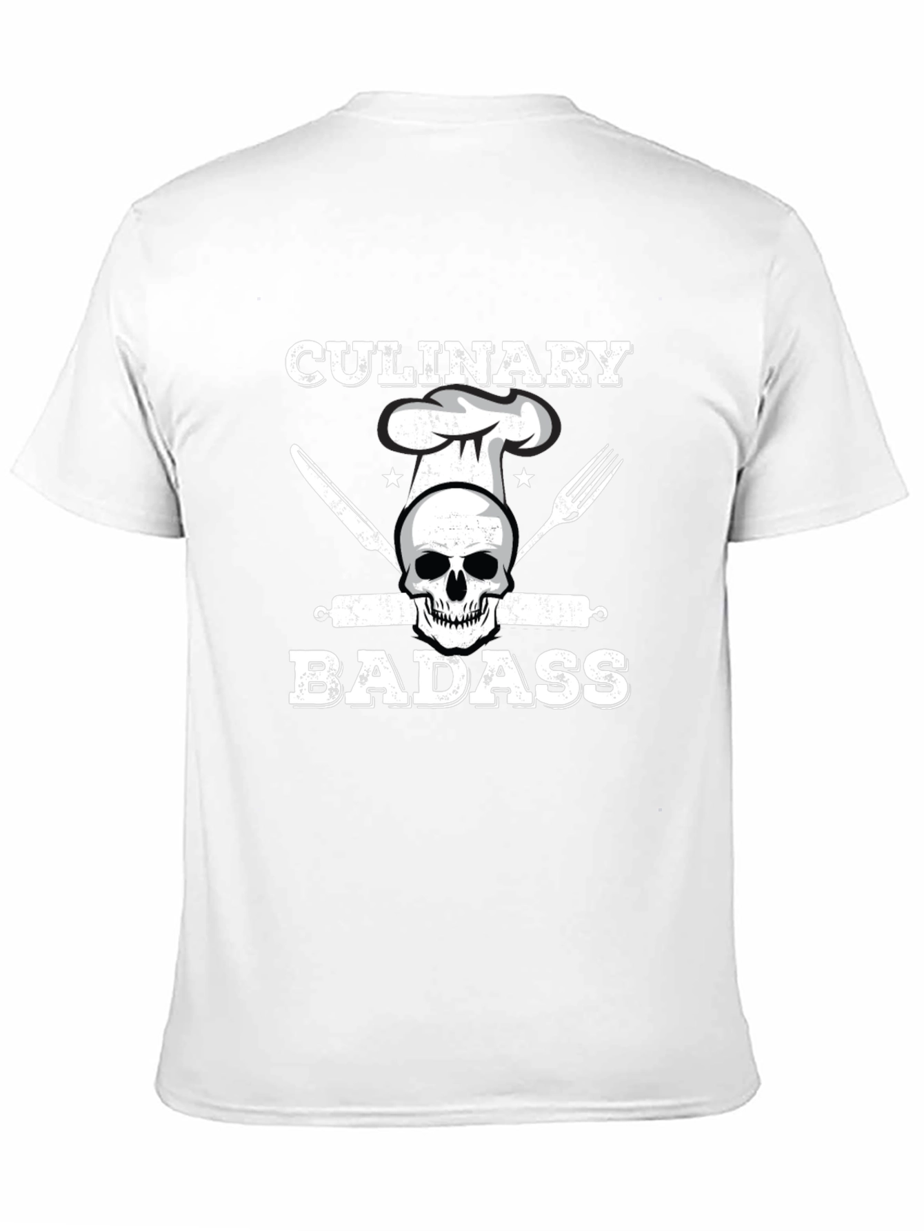 Black Culinary Badass T-Shirt - Chef Skull Design view 11