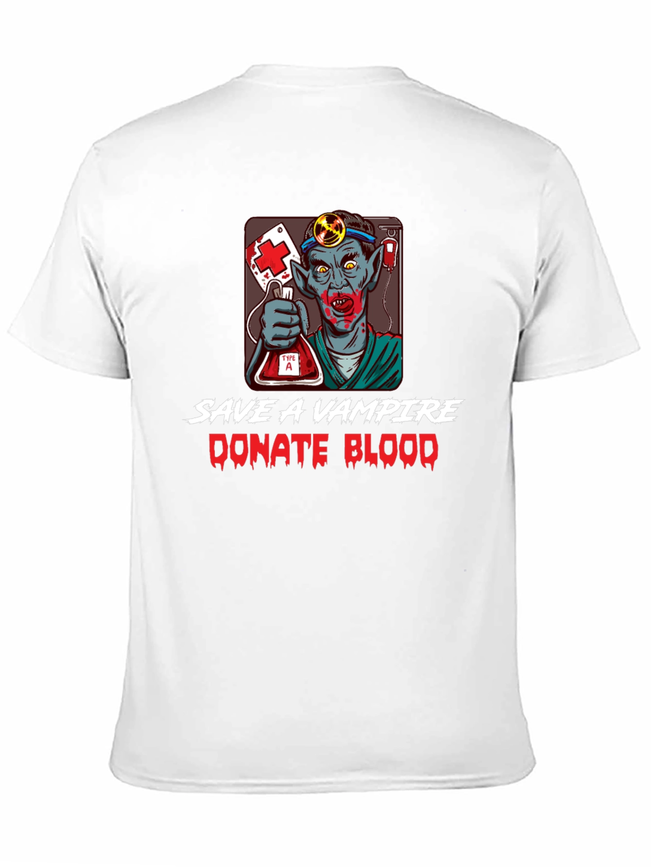 Black Save a Vampire Donate Blood T-Shirt view 11