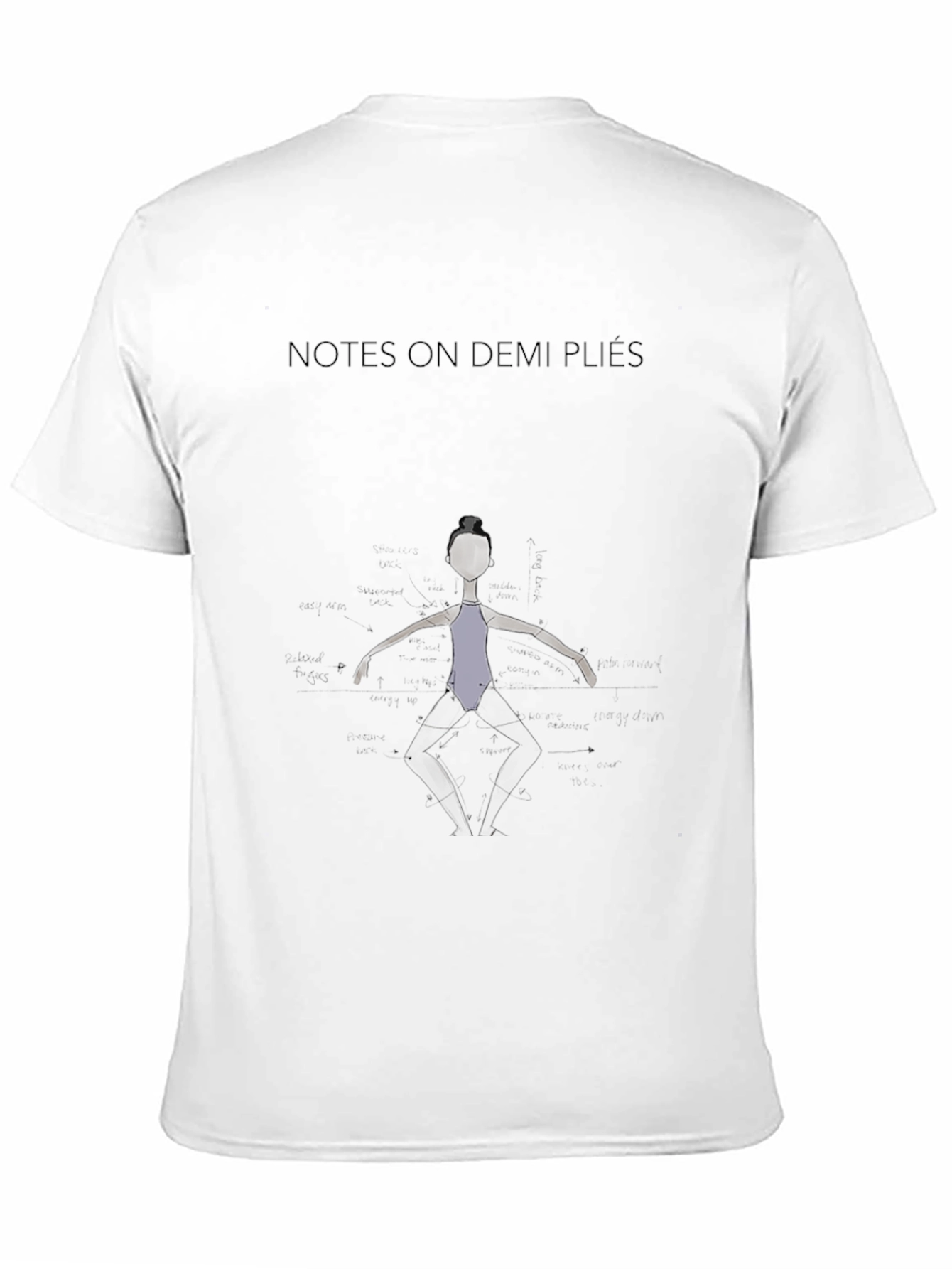 Black Notes On Demi Plié Black T-Shirt view 11
