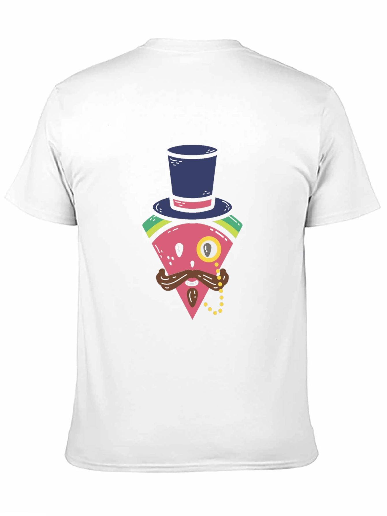 Black Whimsical Watermelon Gentleman T-Shirt view 11