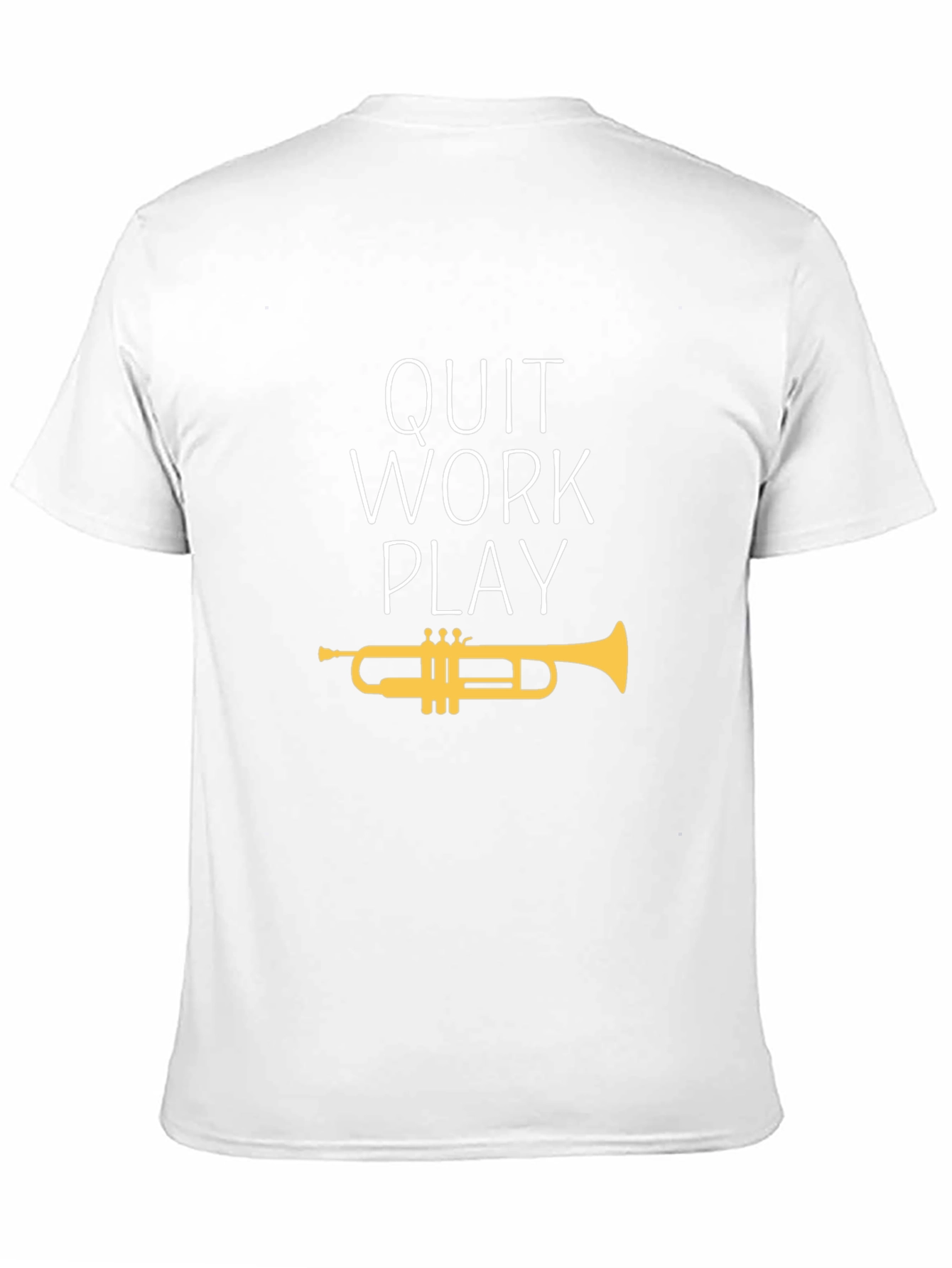 Black Quit Work Play Trumpet T-Shirt - Black Cotton Tee view 11