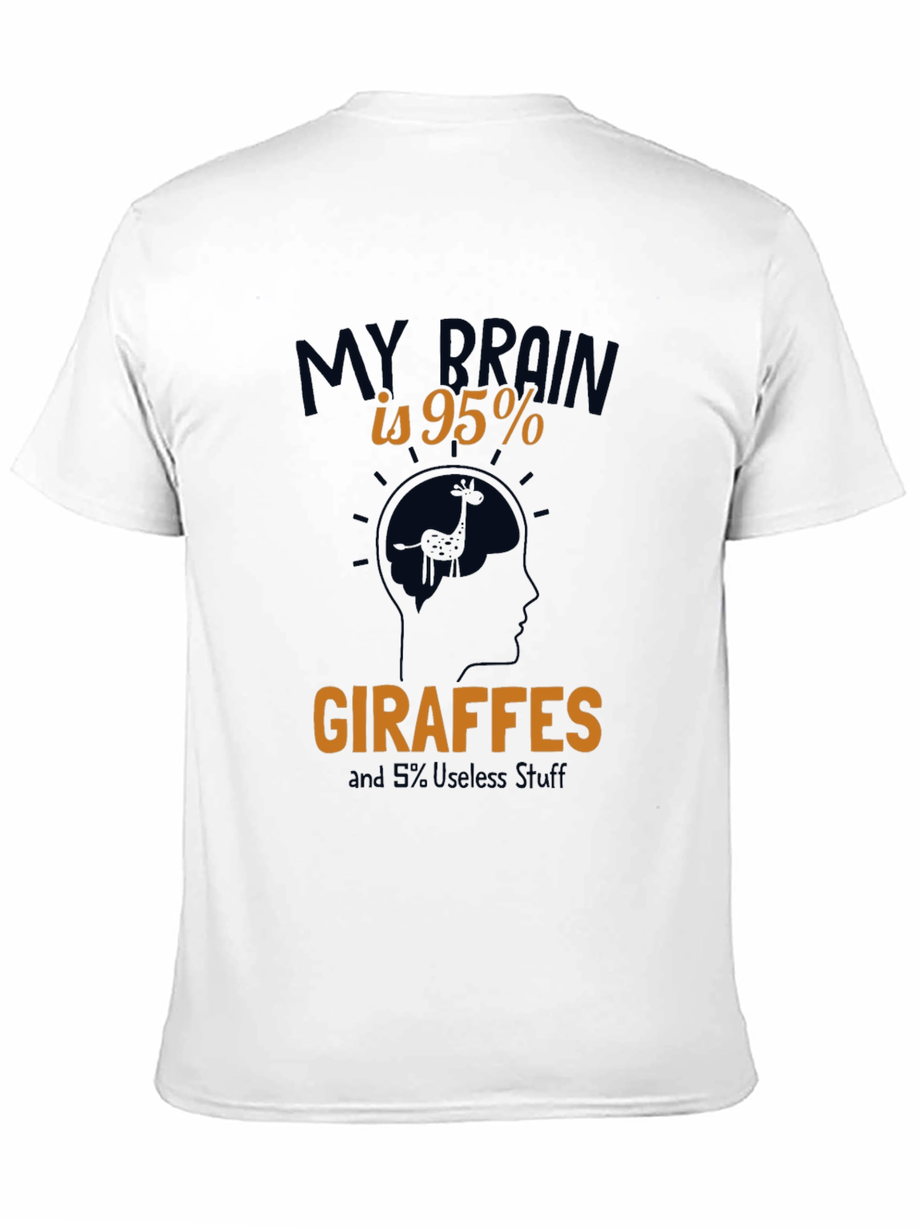 Black Giraffe Brain Funny Graphic T-Shirt view 11