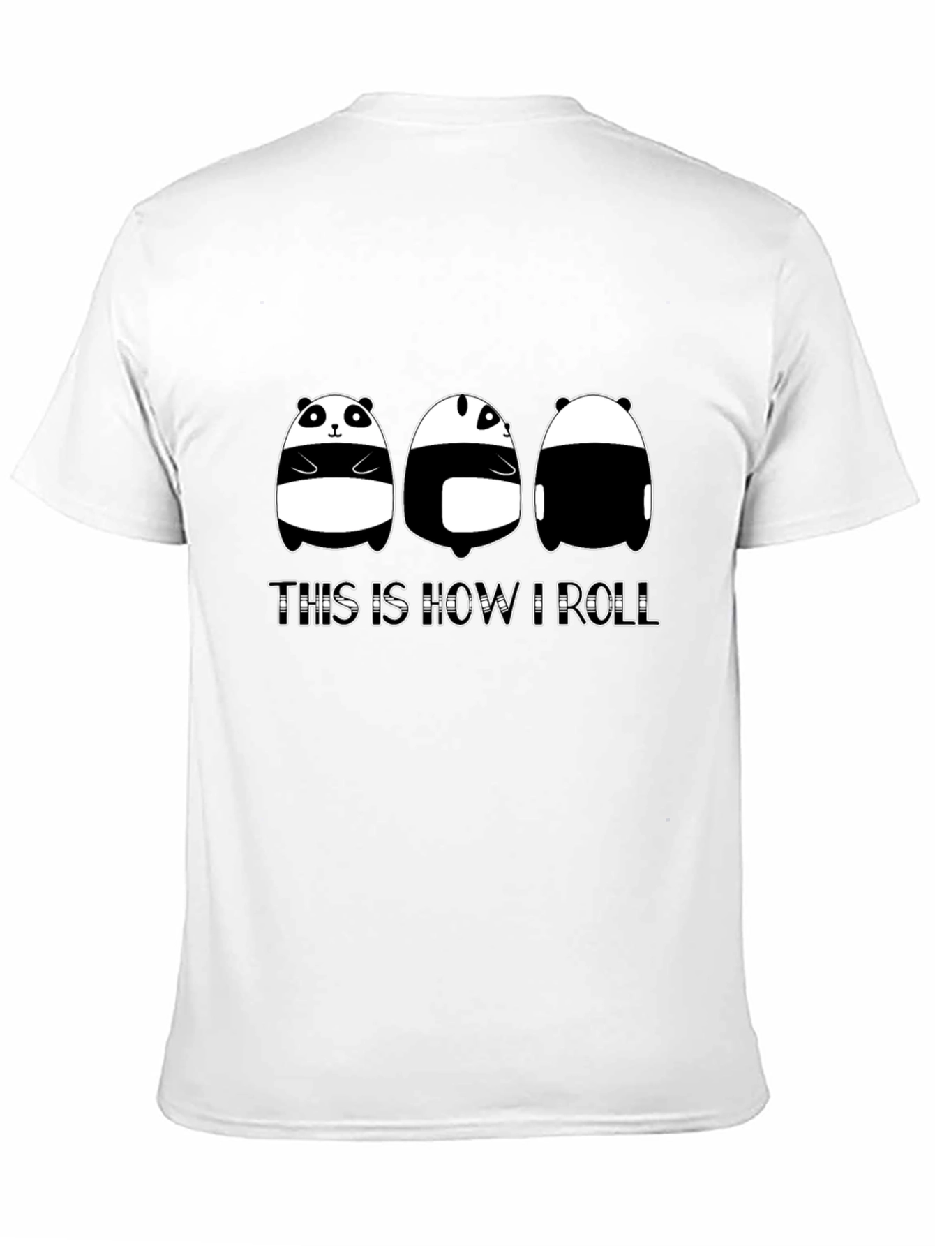 Black Panda 'This is How I Roll' Black T-Shirt view 11