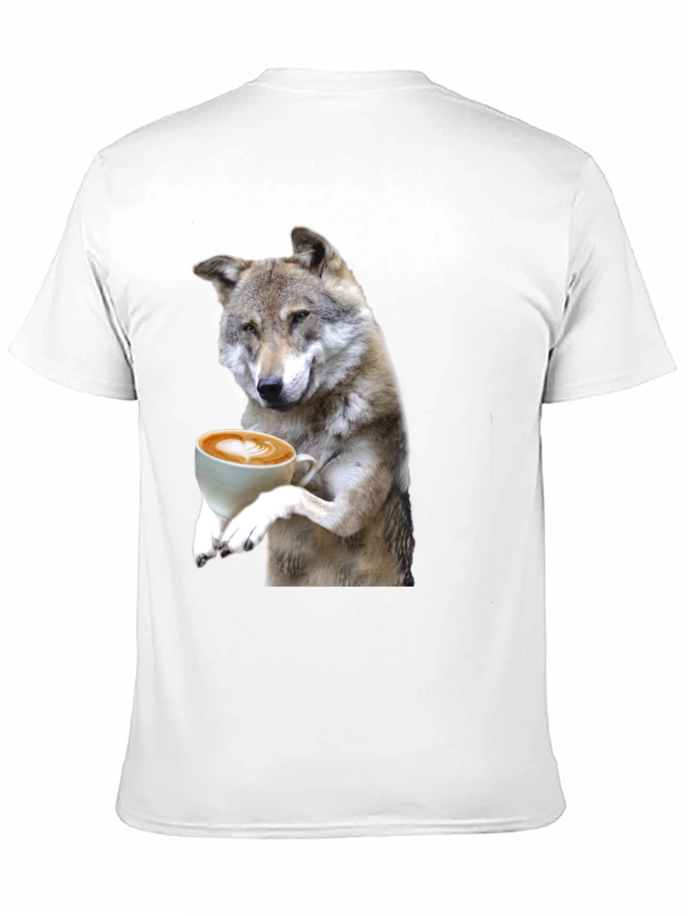 Black Wolf Drinking Coffee Graphic Tee view 11