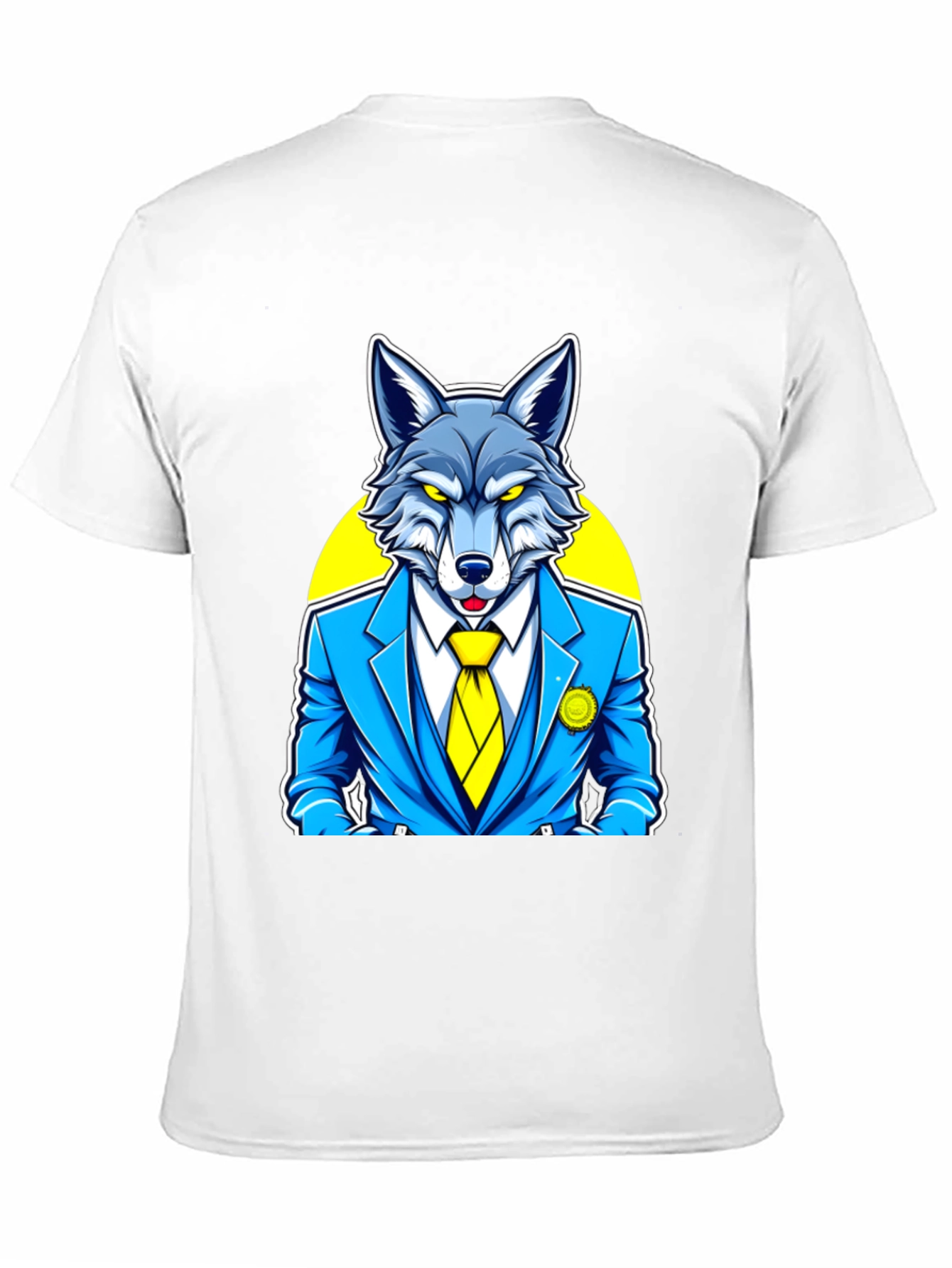 Black Wolf in Suit Graphic Tee - Cool Animal Cartoon Shirt view 11