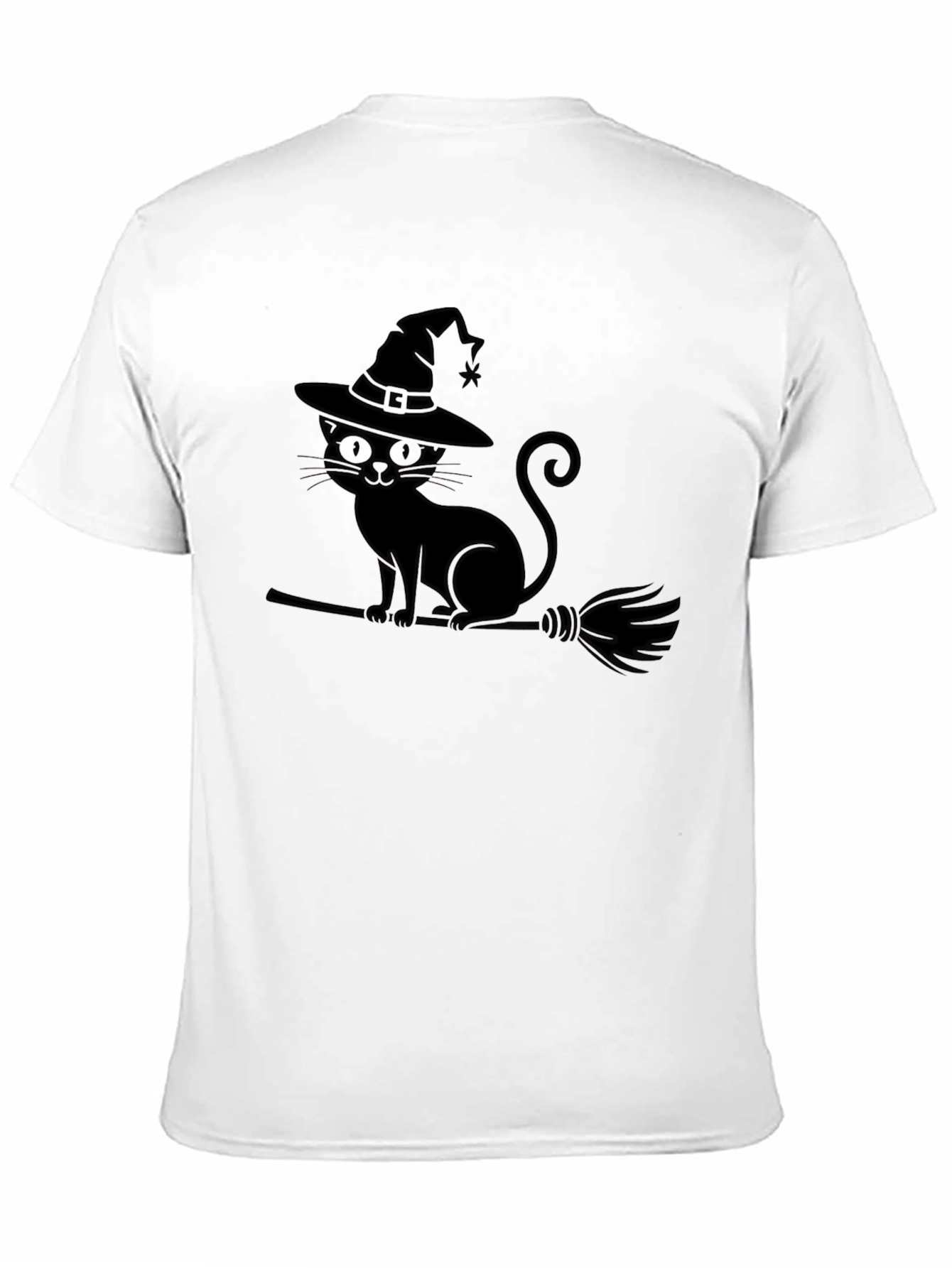 Black Halloween Cat Witch Graphic Tee view 11