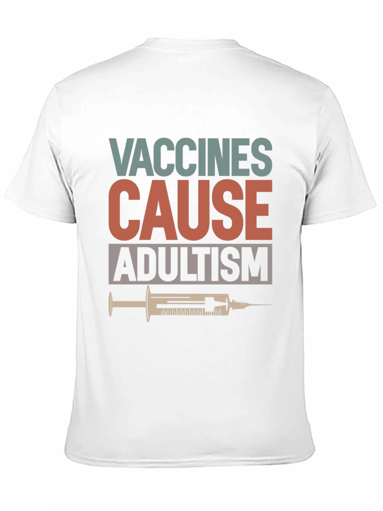 Black Vaccines Cause Adultism Graphic Tee view 11