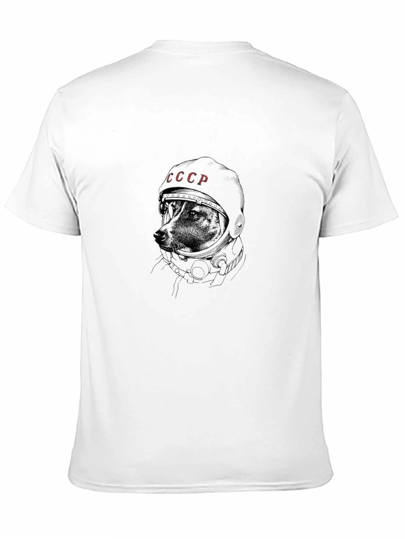 Black Soviet Space Dog T-Shirt - Laika Cosmonaut view 11