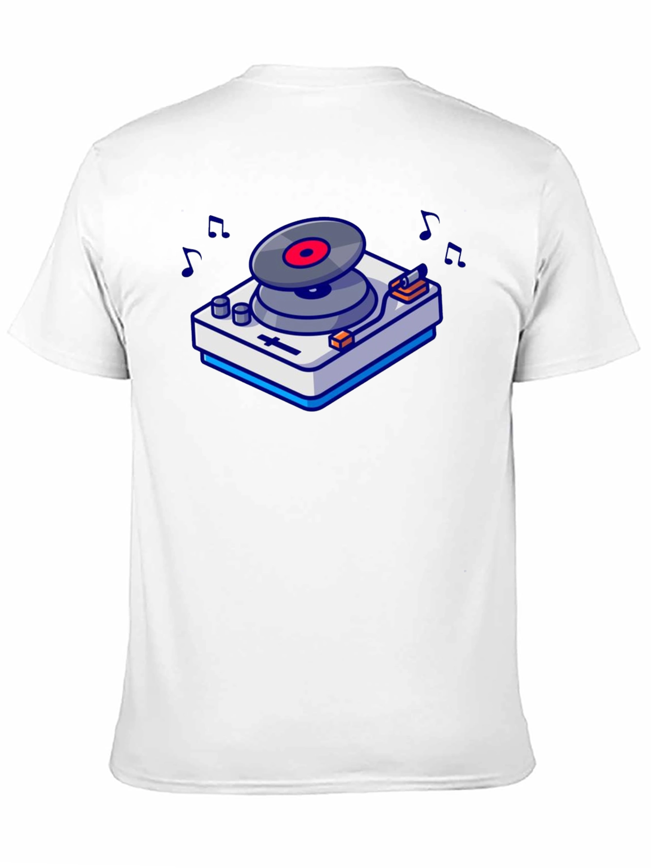 Black Retro Turntable Graphic T-Shirt - Music Lover's Tee view 11