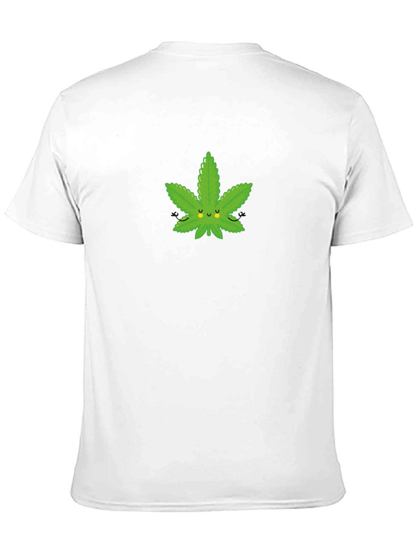 Black Cute Cannabis Leaf Graphic T-Shirt - Black Cotton Blend view 11