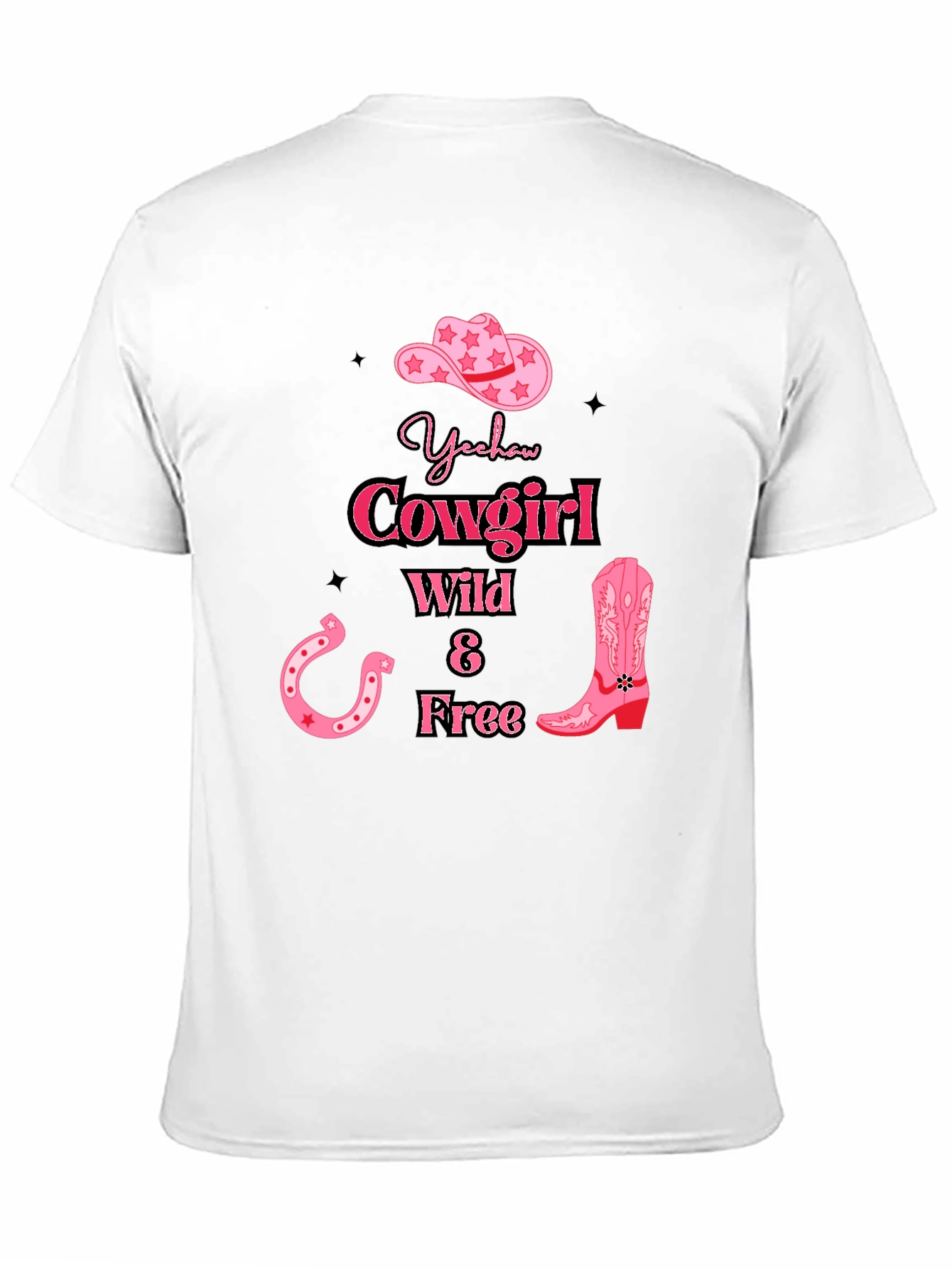 Black Yeehaw Cowgirl Graphic Tee - Wild & Free Design view 11