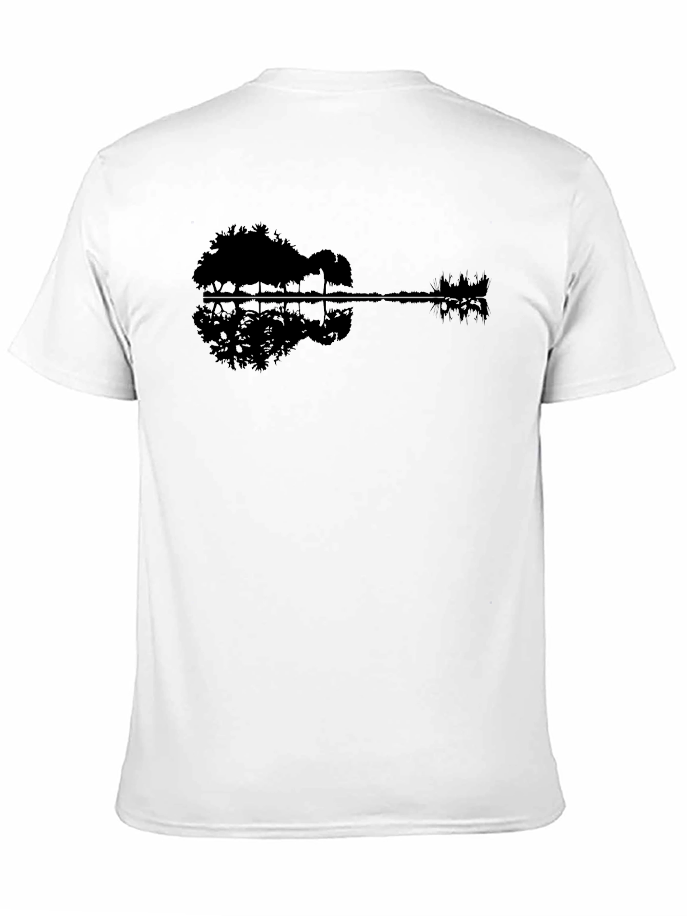 Black Guitar Landscape Black T-Shirt view 11