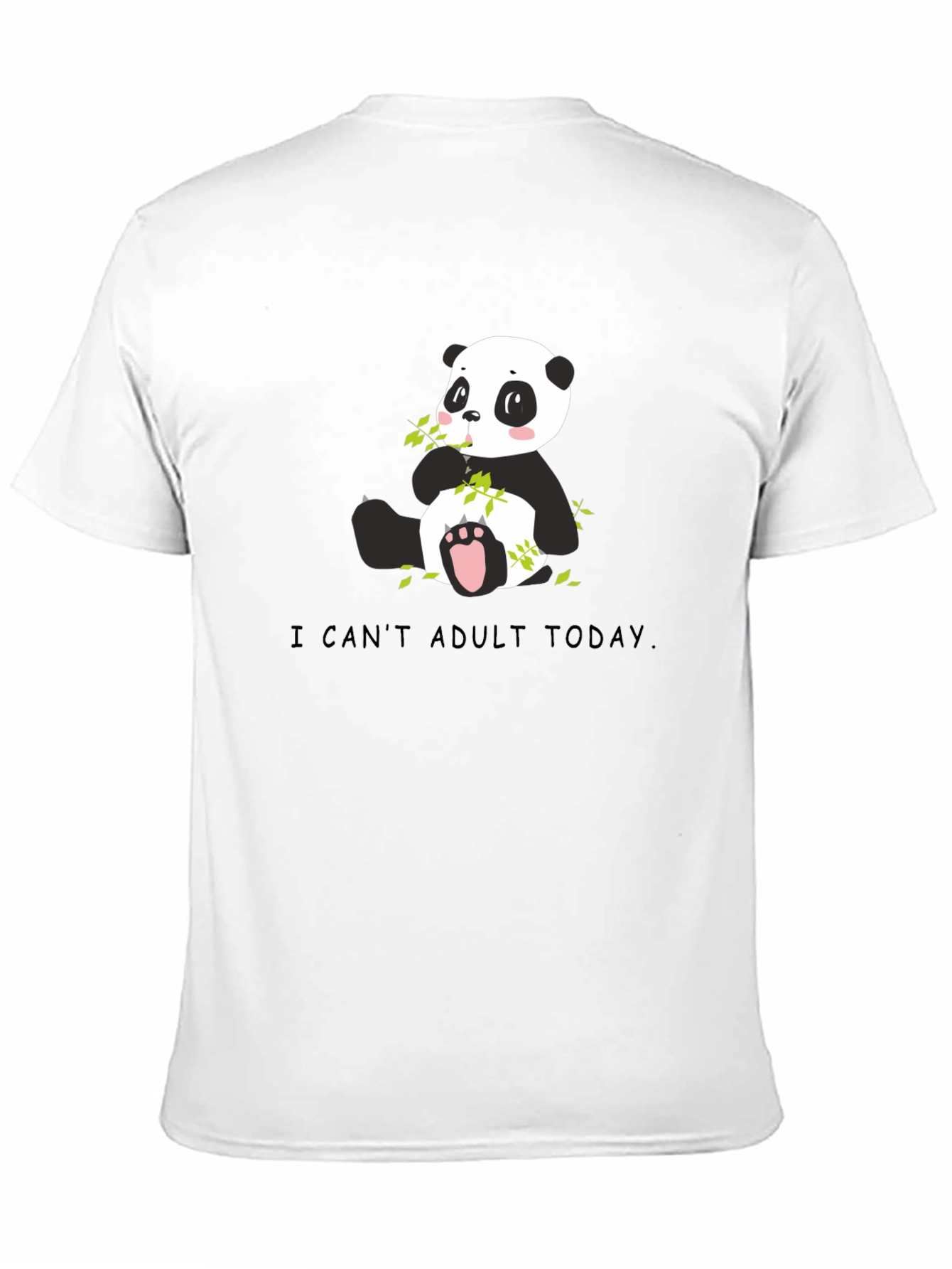 Black Cute Panda T-Shirt - I Can't Adult Today Graphic Tee view 11