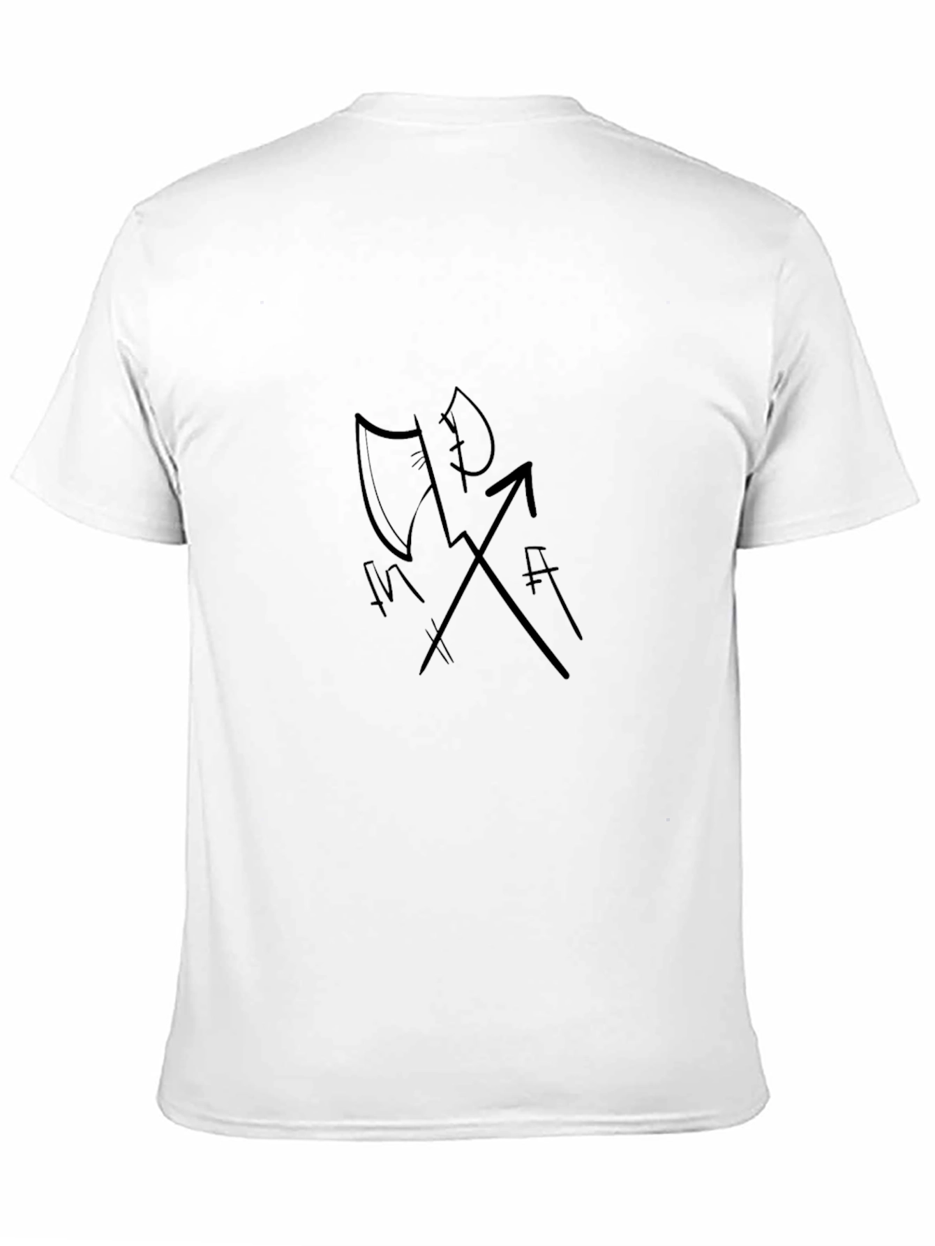Black Men's Black Graphic Tee - Axe Arrow Design view 11