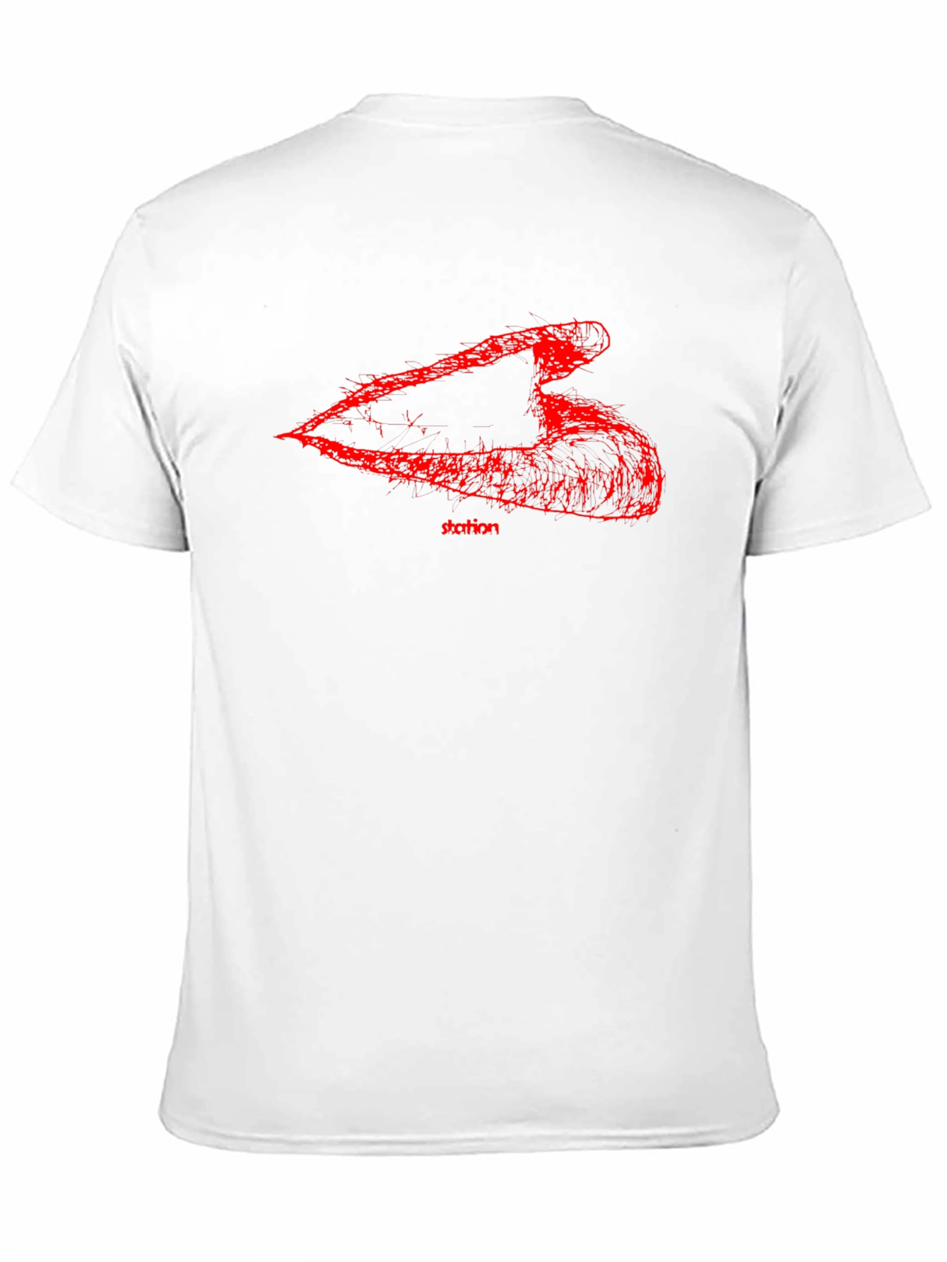 Black Men's Black T-Shirt with Abstract Red Graphic view 11