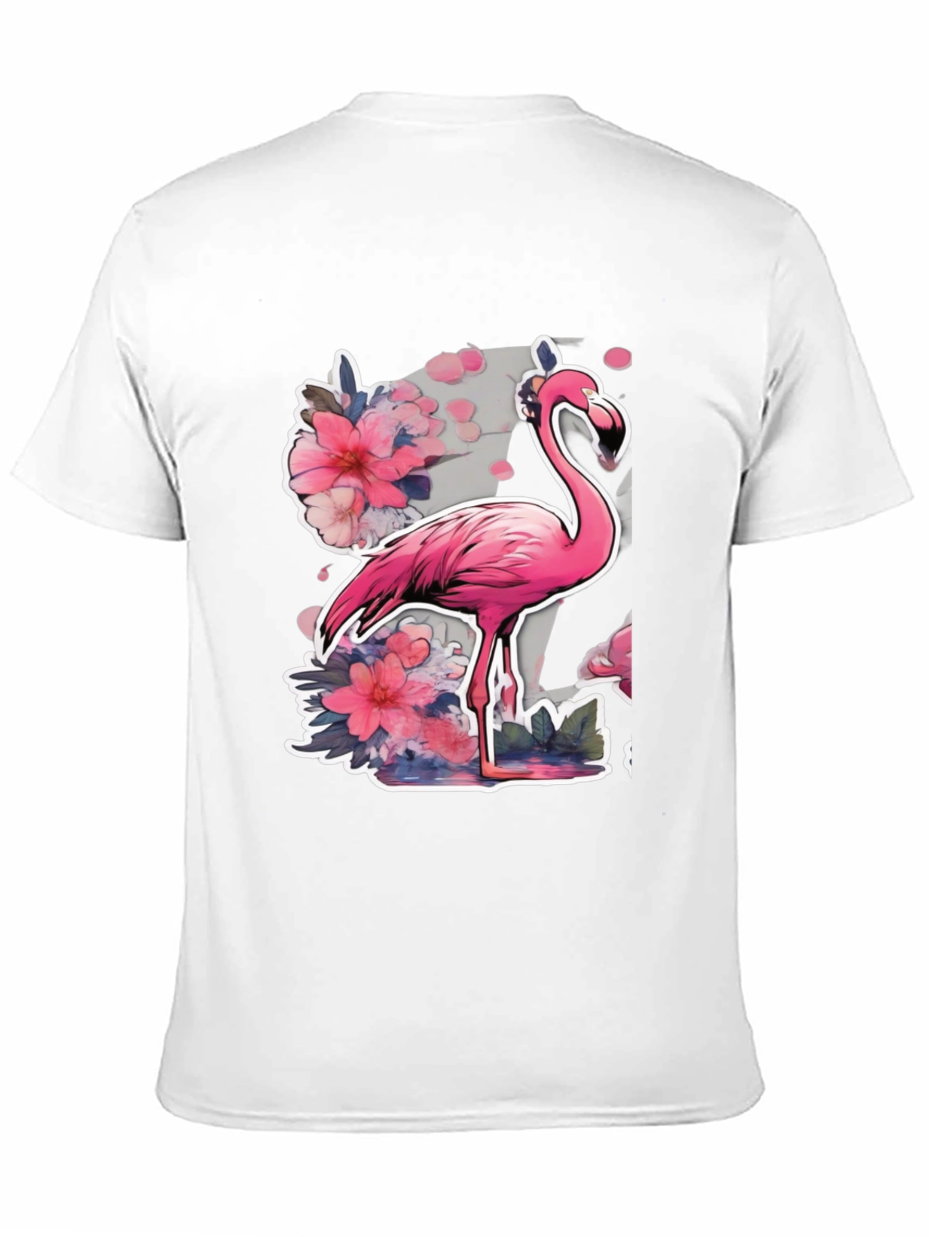 Black Stylish Flamingo Floral Graphic Tee - Black view 11