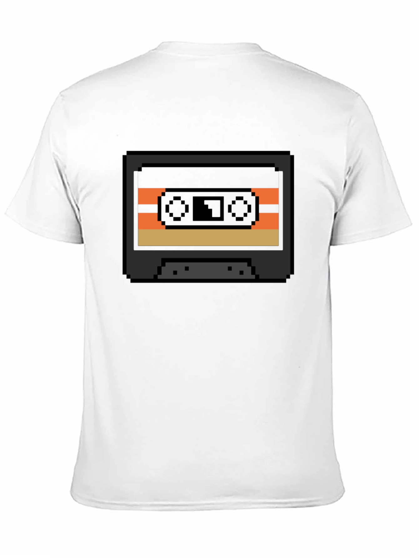 Black Retro Cassette Tape Pixel Art T-Shirt - Black view 11