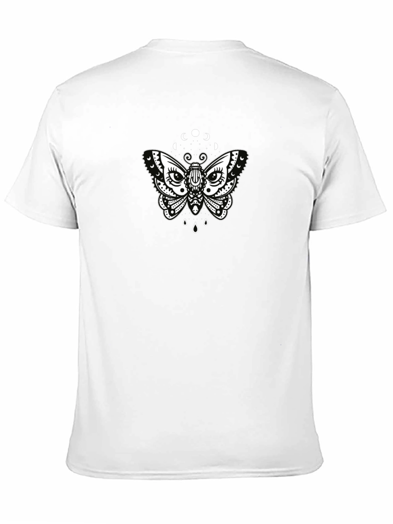 Black Moon Moth Graphic Tee - Black Cotton T-Shirt view 11
