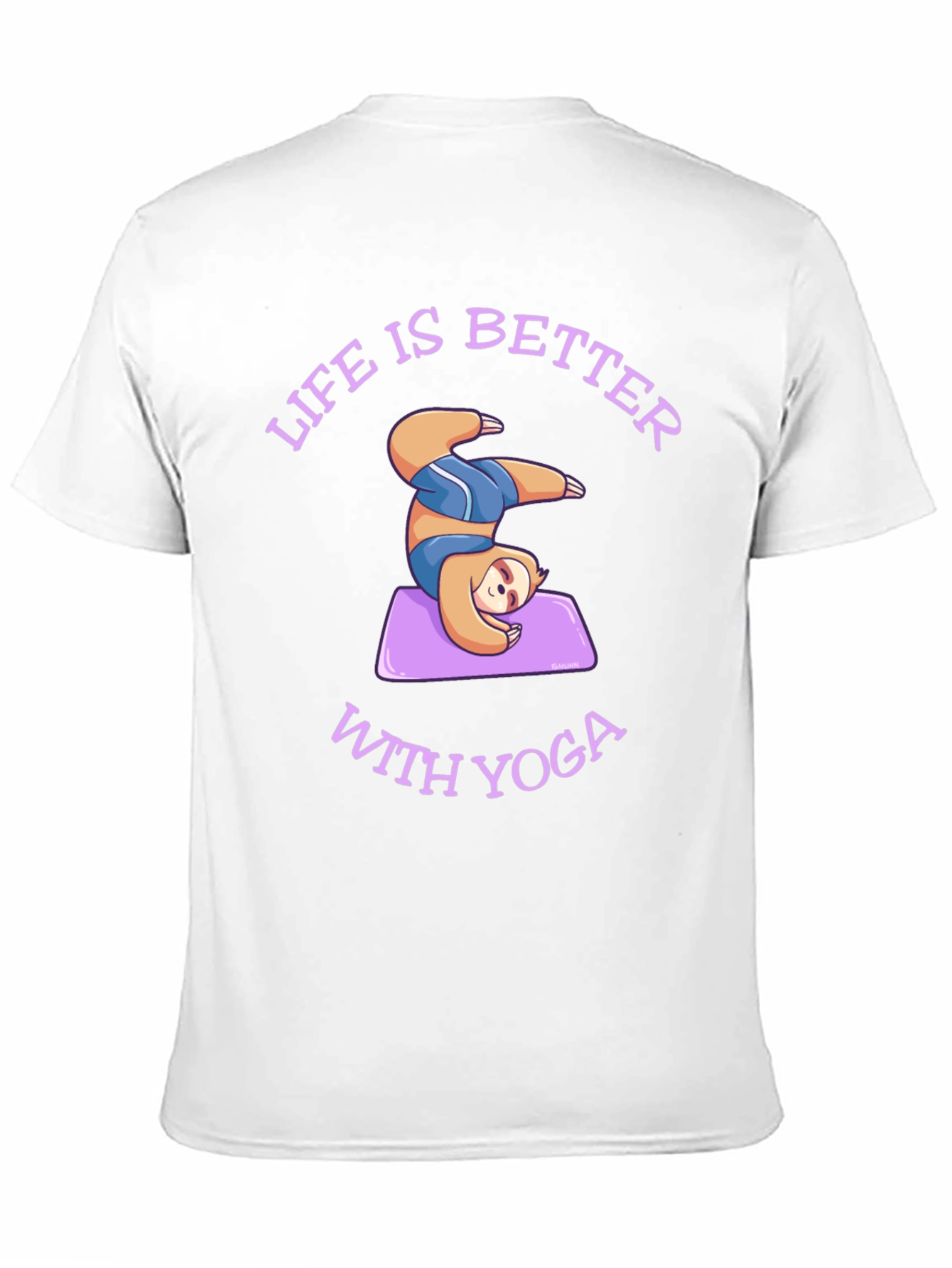 Black Sloth Yoga T-Shirt: Life is Better With Yoga view 11